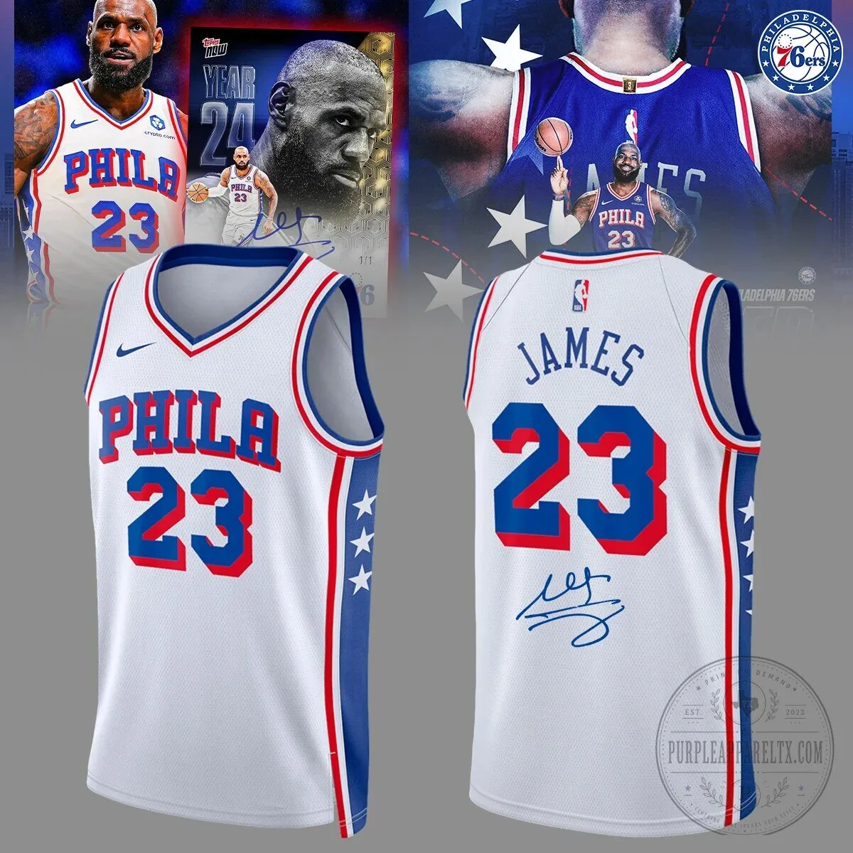 LeBron James Autographed Basketball Jersey from Philadelphia 76ers