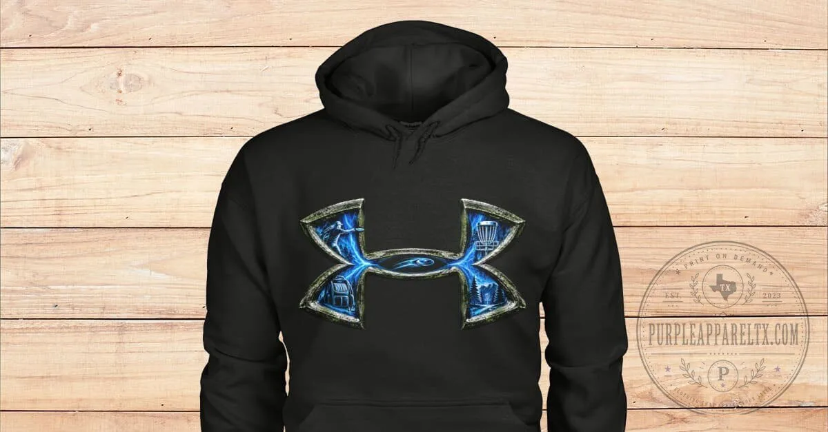 Disc Golf Limited Edition Under Armour Style Logo Black Hoodie 5 Disc Golf Limited Edition Under Armour Style Logo Black Hoodie