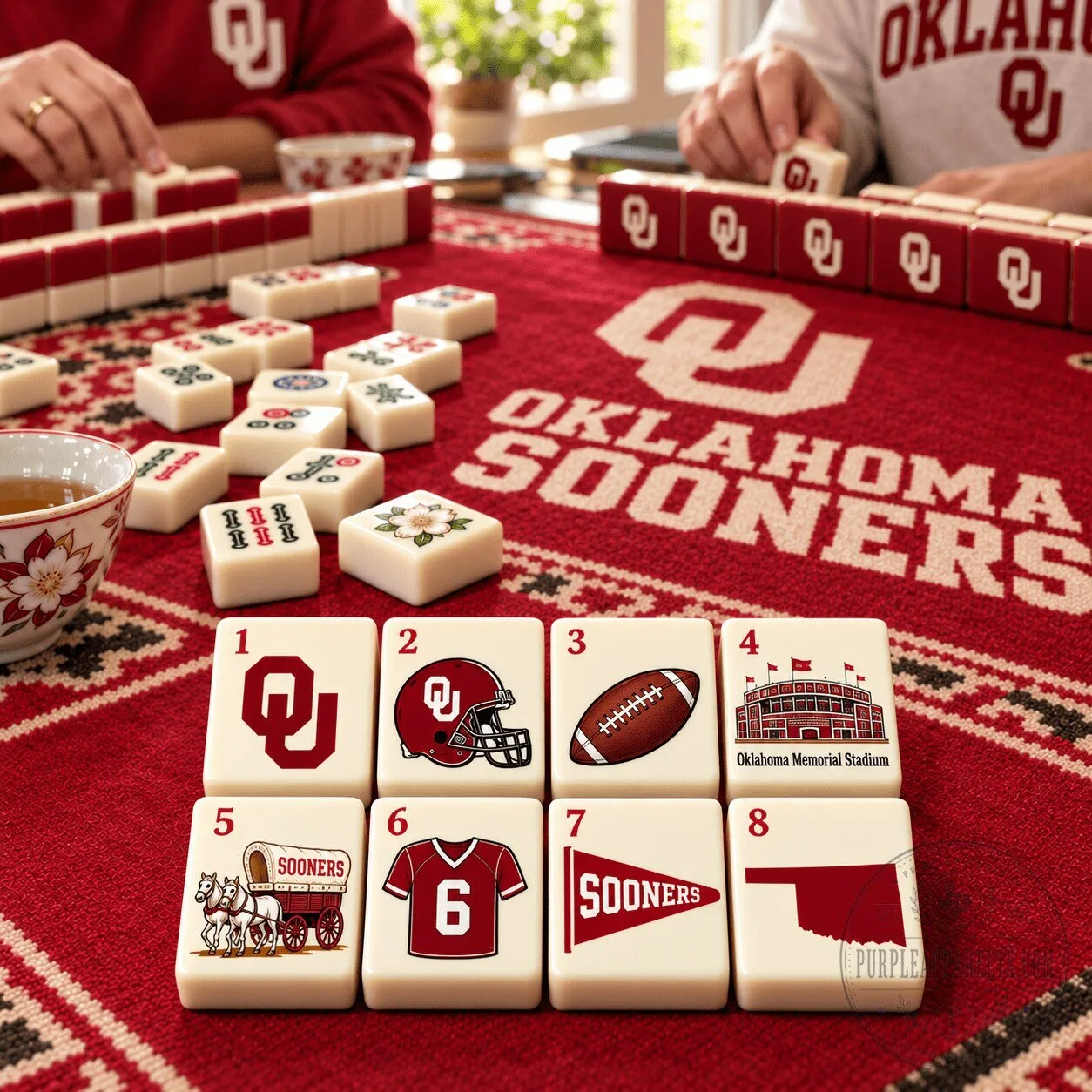 Oklahoma Sooners Mahjong Game Set with Custom Tiles and Case 2 Oklahoma Sooners Mahjong Game Set with Custom Tiles and Case