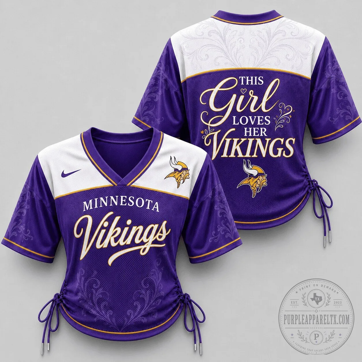 Minnesota Vikings This Girl Loves Her Vikings Game Day Women's Football Jersey
