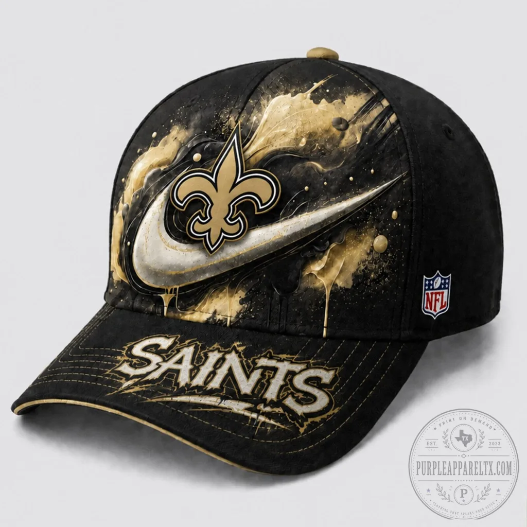 New Orleans Saints Gold Paint Burst Fan Pride Classic Cap Hat New Orleans Saints Gold Paint Burst Fan Pride Classic Cap Hat
