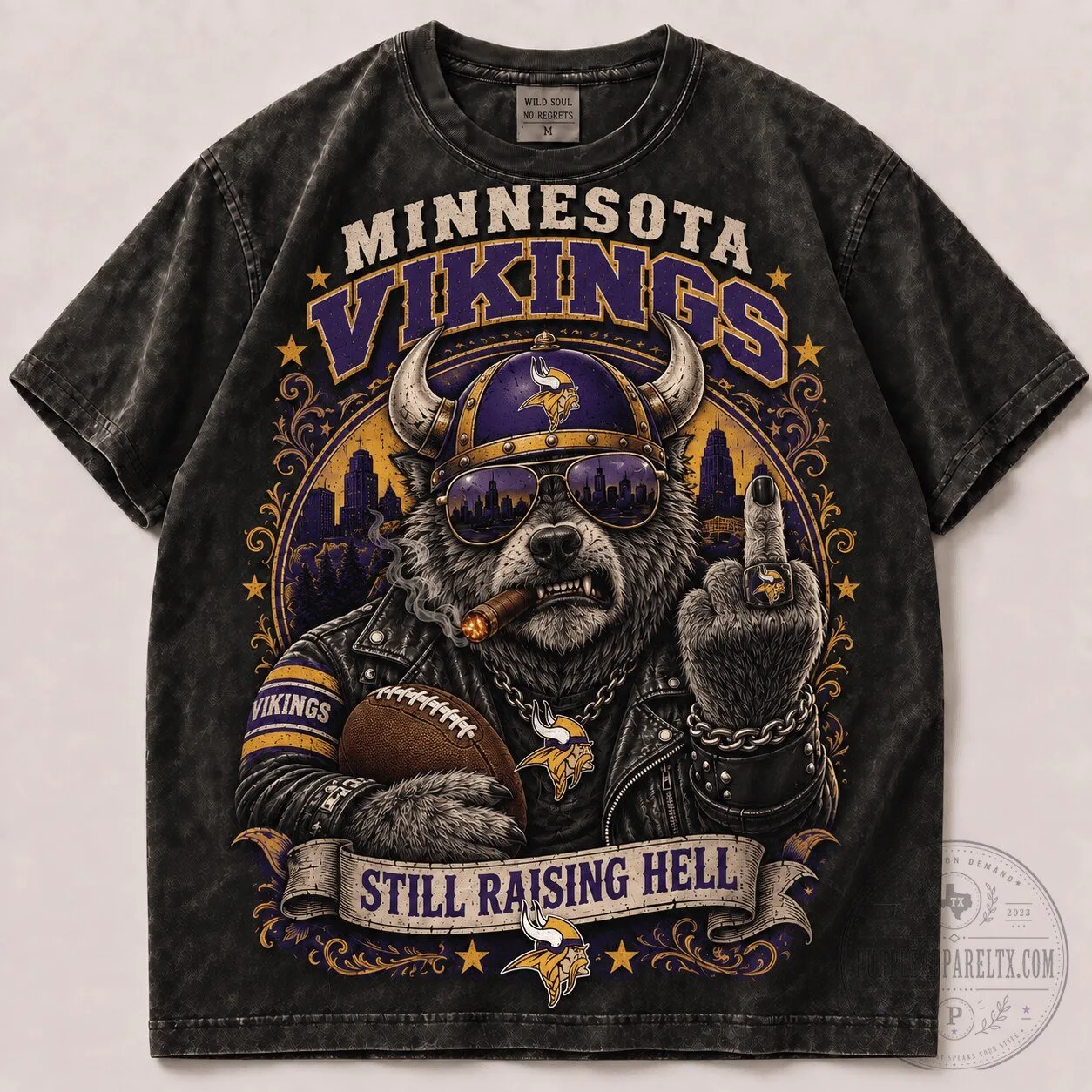 Minnesota Vikings NFL Fan Shirt Vintage Washed T-Shirt