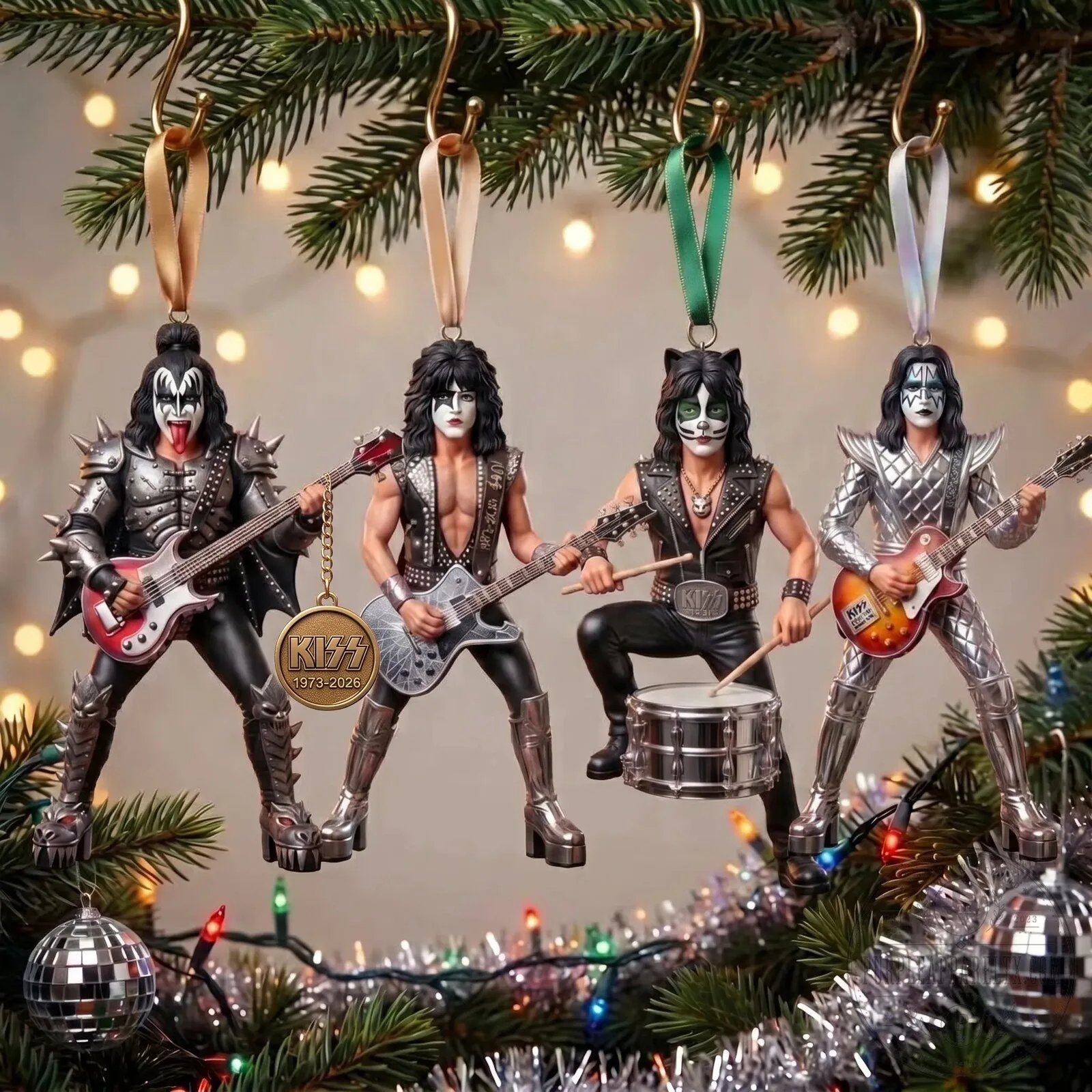KISS Rock Band Christmas Tree Holiday Ornament Set
