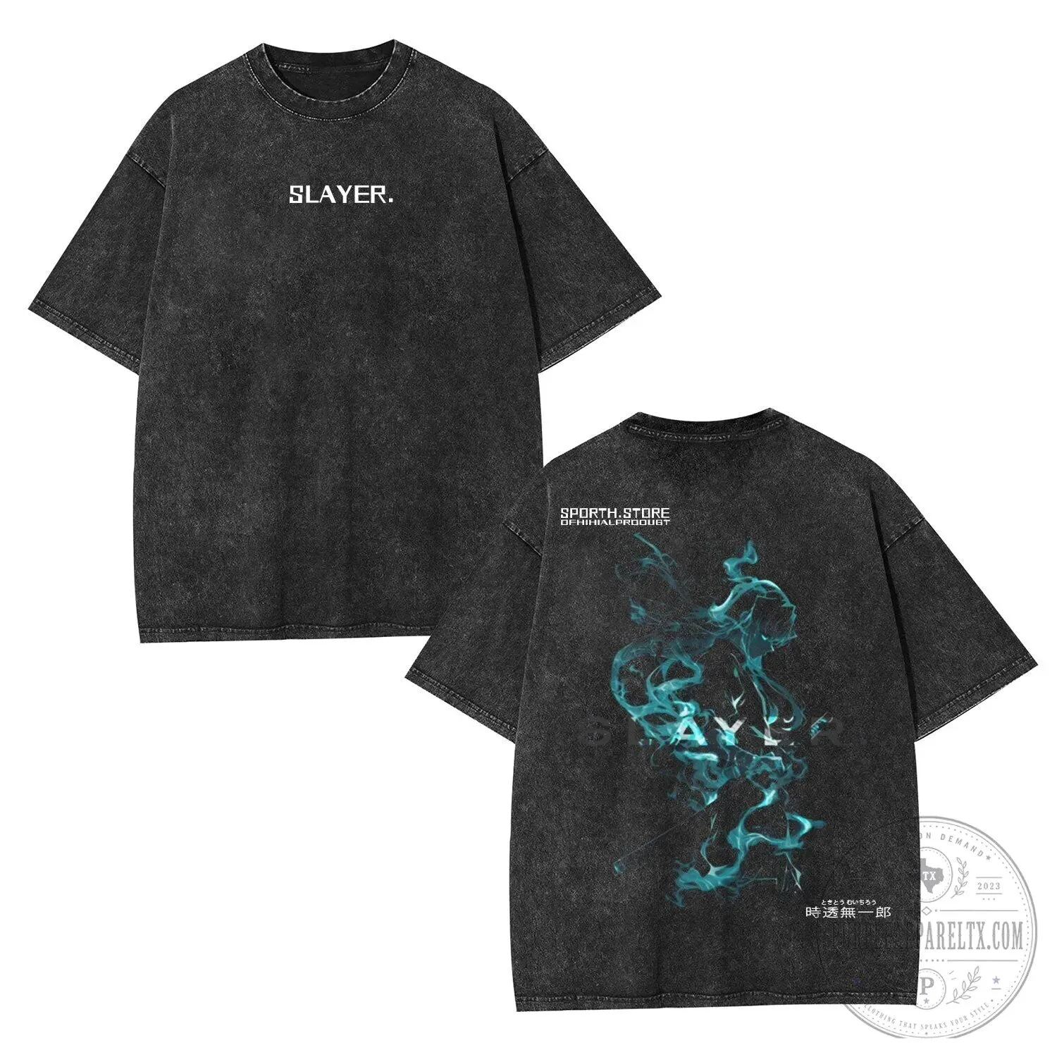 Demon Slayer Muichiro Tokito Anime Inspired Vintage Oversized T-Shirt