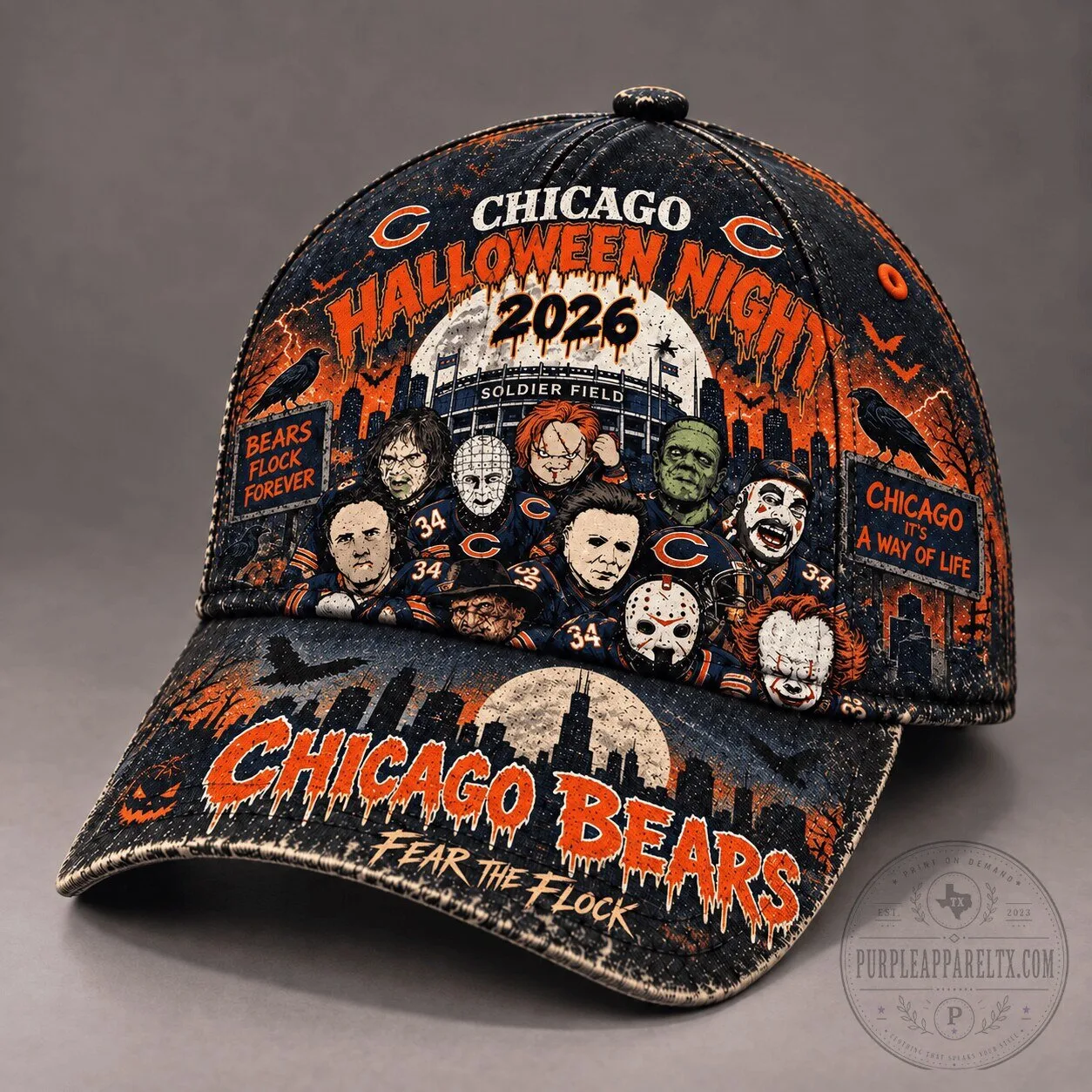 Chicago Bears Halloween Night 2026 Soldier Field Cap Hat 5 Chicago Bears Halloween Night 2026 Soldier Field Cap Hat
