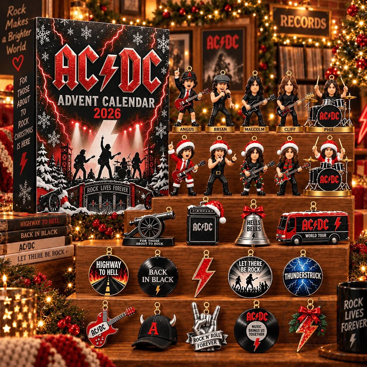 AC/DC Advent Calendar 2026 Christmas Blind Box with Ornaments and Figurines