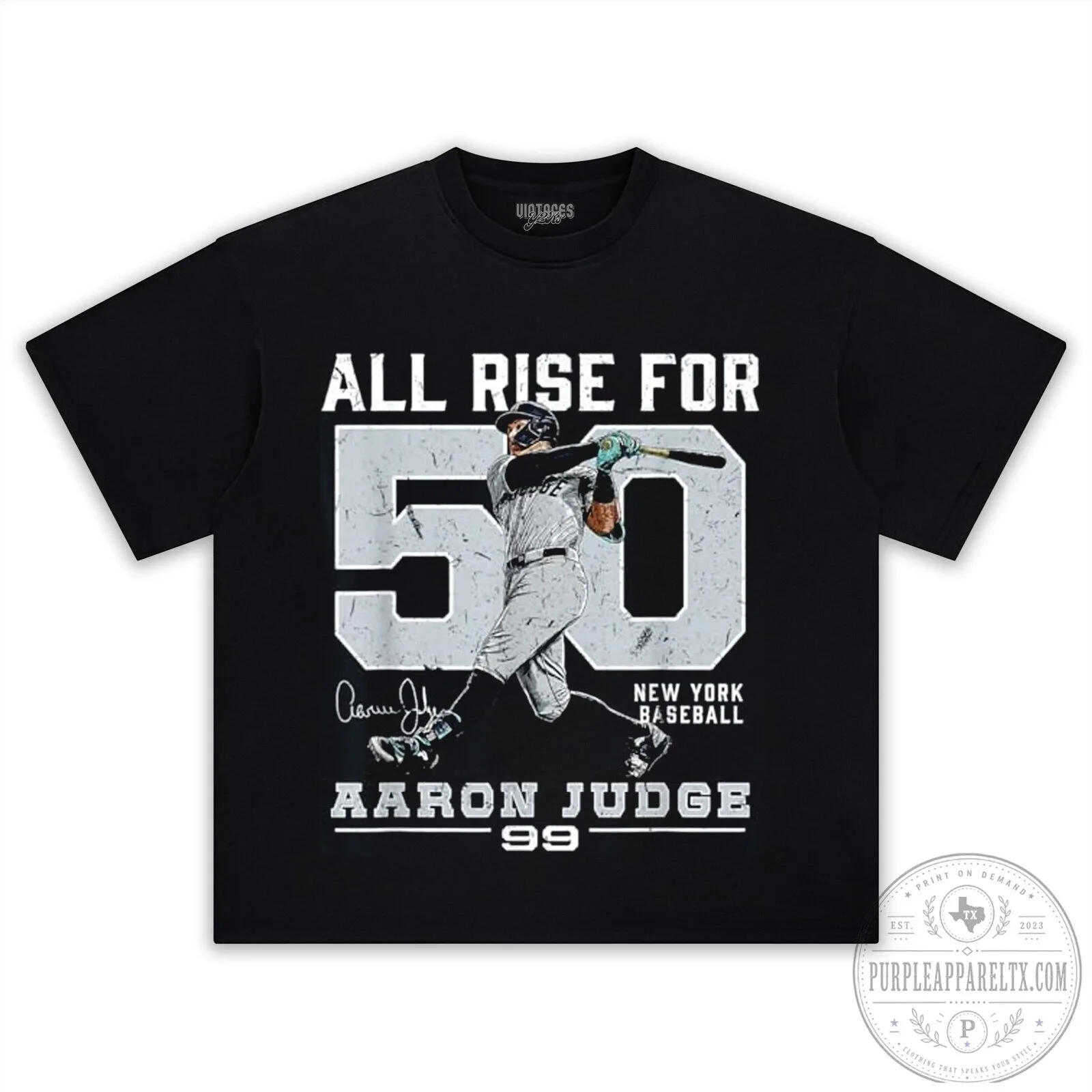 Aaron Judge New York Baseball All Rise For 50 Black T-Shirt 10 Aaron Judge New York Baseball All Rise For 50 Black T-Shirt