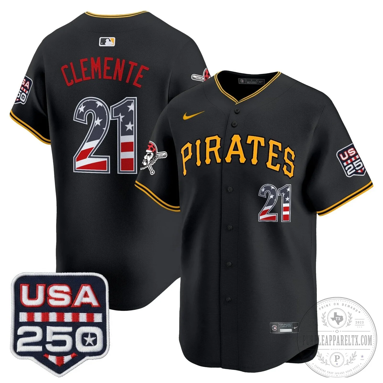Pittsburgh Pirates Paul Skenes Fourth of July Black Baseball Jersey 64 Pittsburgh Pirates Paul Skenes Fourth of July Black Baseball Jersey