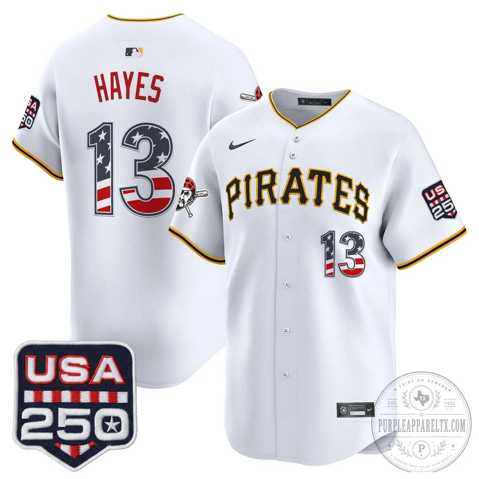 Pittsburgh Pirates Paul Skenes Fourth of July Black Baseball Jersey 76 Pittsburgh Pirates Paul Skenes Fourth of July Black Baseball Jersey