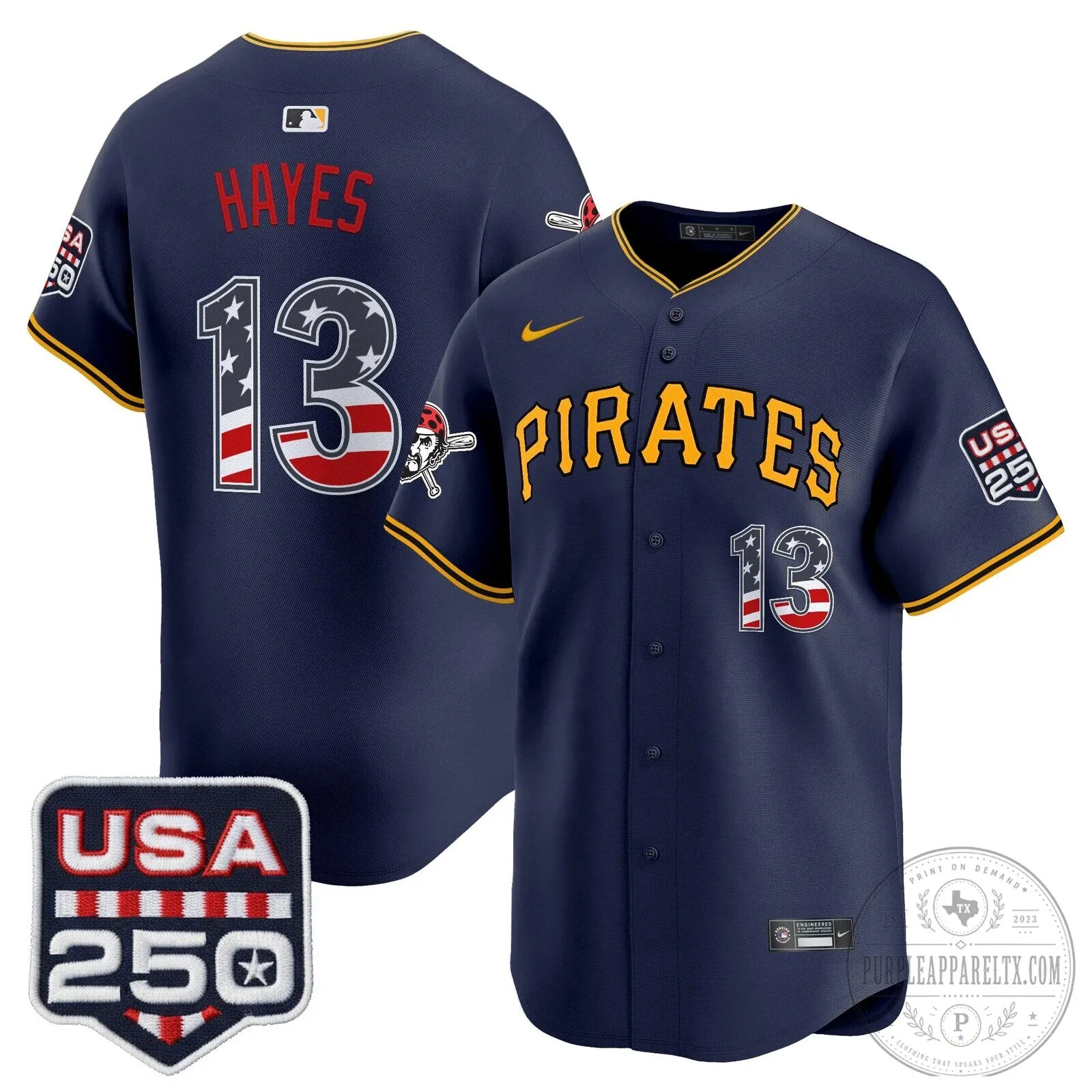 Pittsburgh Pirates Paul Skenes Fourth of July Black Baseball Jersey 98 Pittsburgh Pirates Paul Skenes Fourth of July Black Baseball Jersey