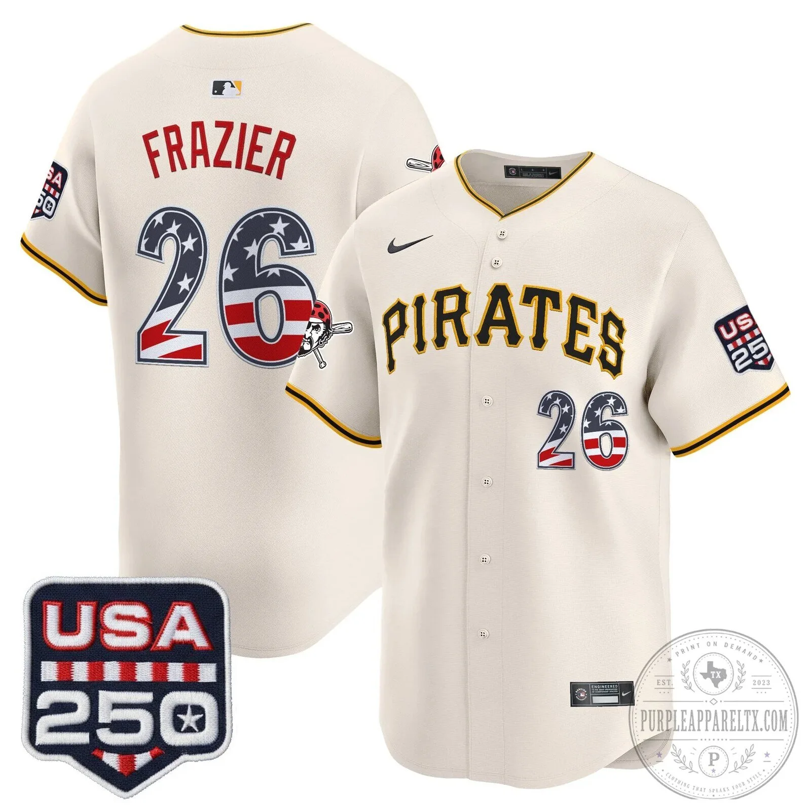 Pittsburgh Pirates Paul Skenes Fourth of July Black Baseball Jersey 110 Pittsburgh Pirates Paul Skenes Fourth of July Black Baseball Jersey