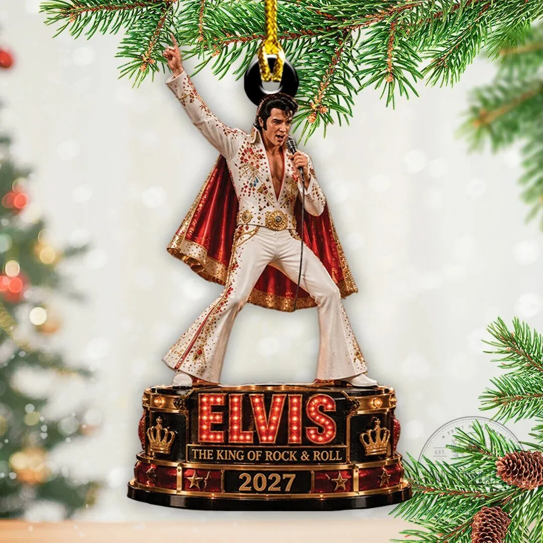 Elvis Presley The King of Rock and Roll 2027 Christmas Tree Ornament