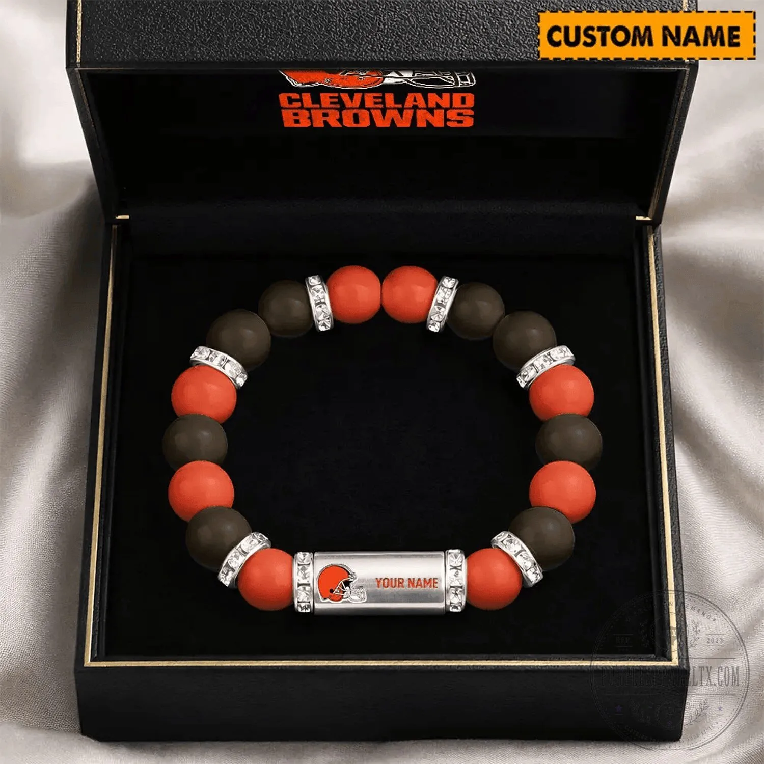 Cleveland Browns Custom Name Beaded Bracelet NFL Football Team Jewelry 6 Cleveland Browns Custom Name Beaded Bracelet NFL Football Team Jewelry