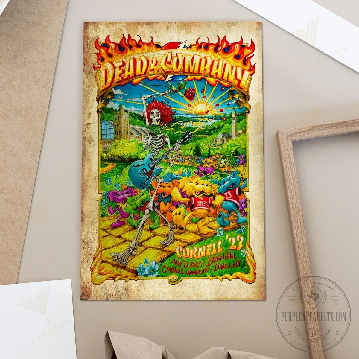 Dead and Company Cornell University 2023 Concert Poster Wall Art