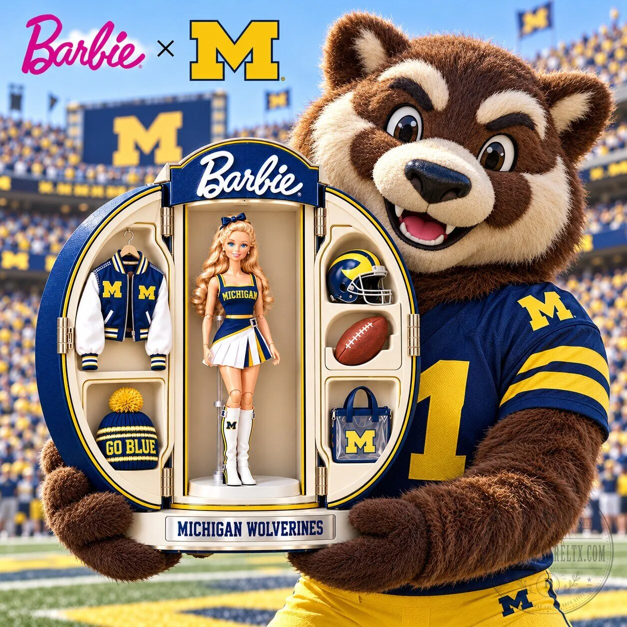 Barbie University of Michigan Wolverines Cheerleader Doll with Accessories