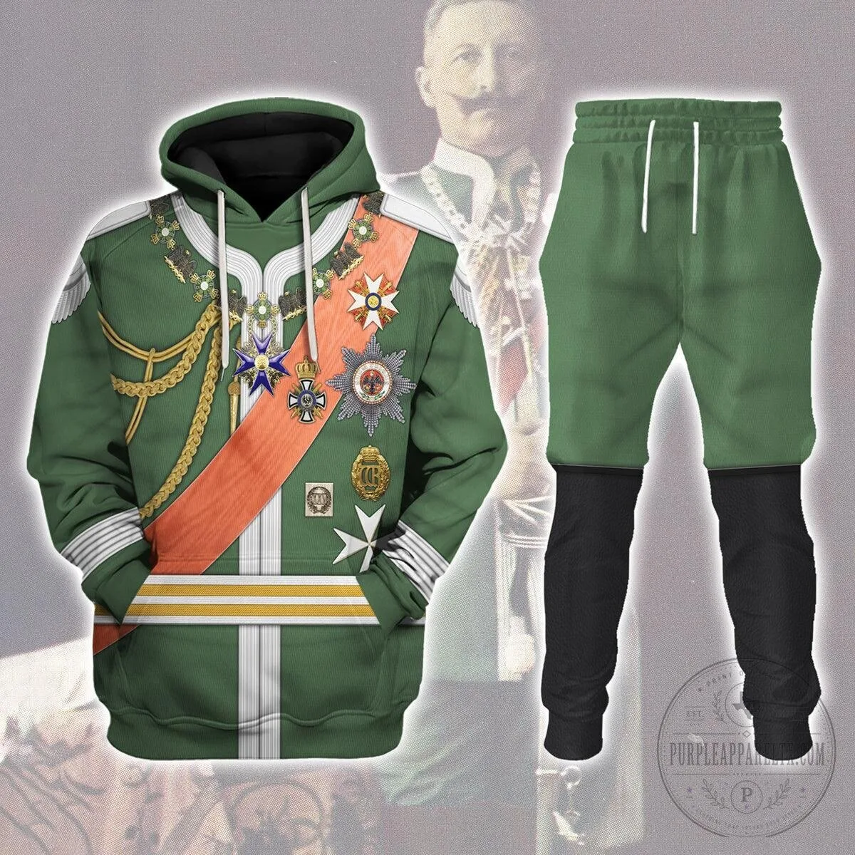 Kaiser Wilhelm II German Military Uniform Costume Hoodie