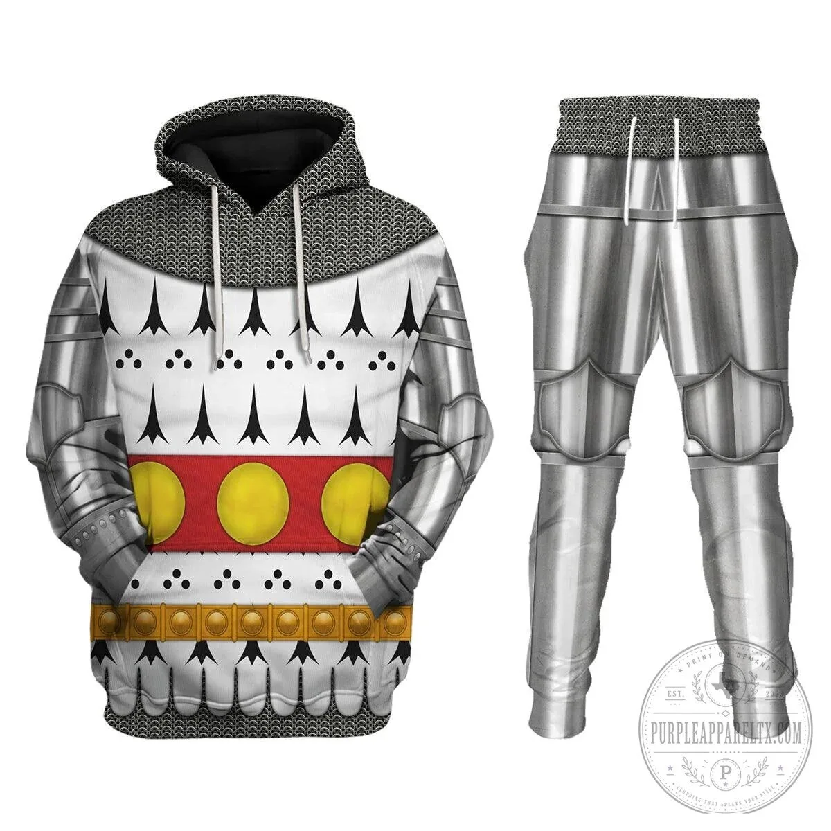 Medieval Knight Armor Suit Of Chainmail And Plate Costume Hoodie