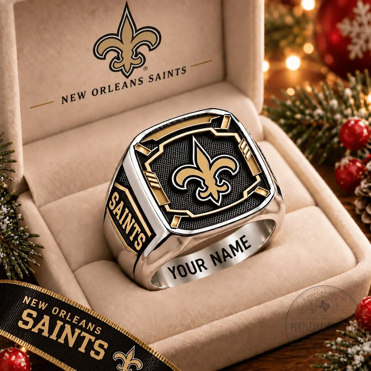 New Orleans Saints Football Team Personalized Engraved Ring