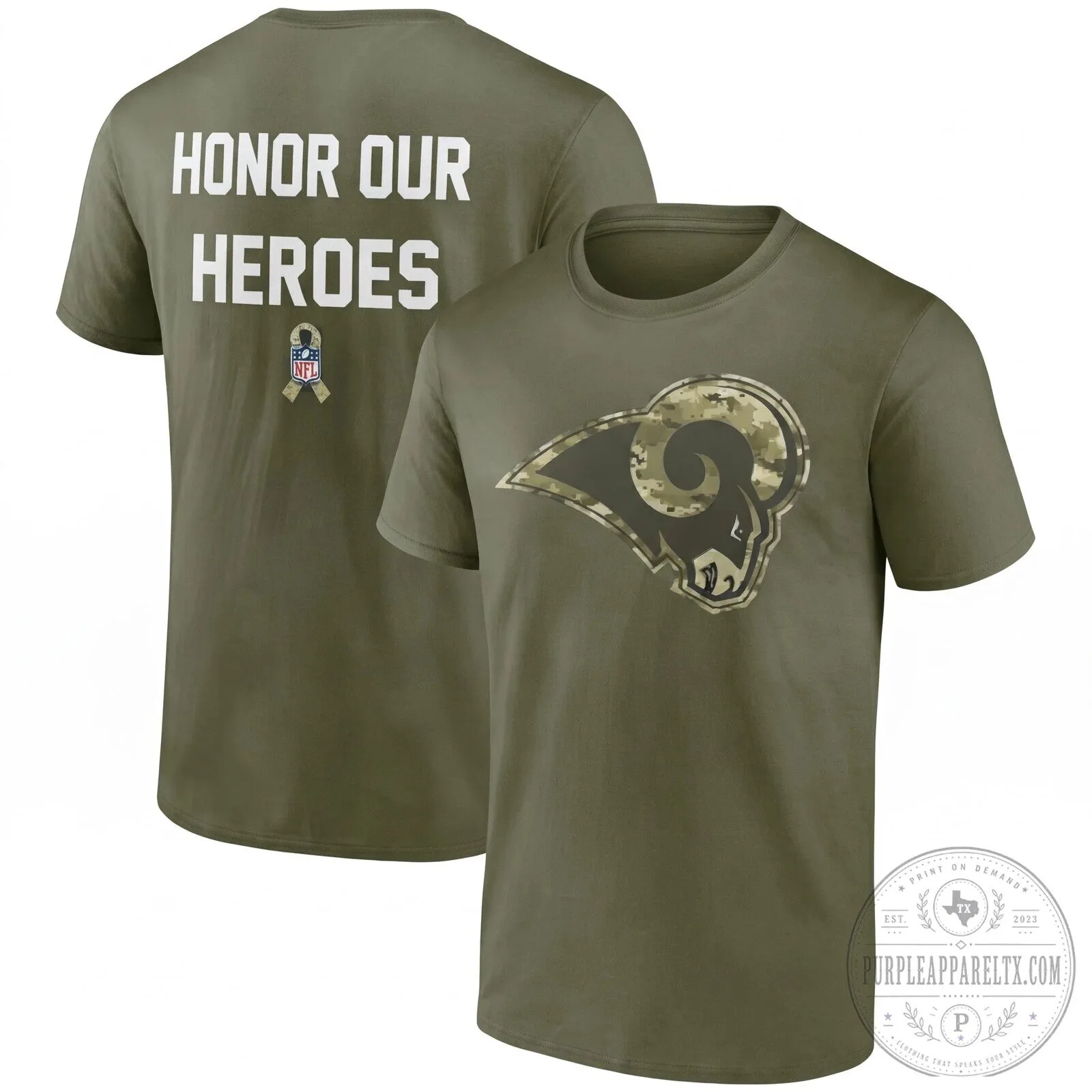 Los Angeles Rams Honor Our Heroes Salute To Service Military Camouflage T-Shirt 6 Los Angeles Rams Honor Our Heroes Salute To Service Military Camouflage T-Shirt