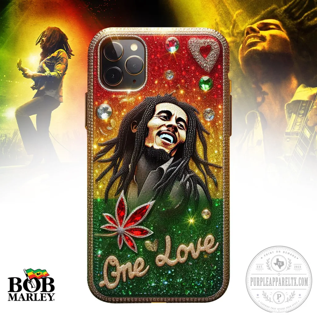 Bob Marley One Love Reggae Music Glitter Phone Case Bob Marley One Love Reggae Music Glitter Phone Case