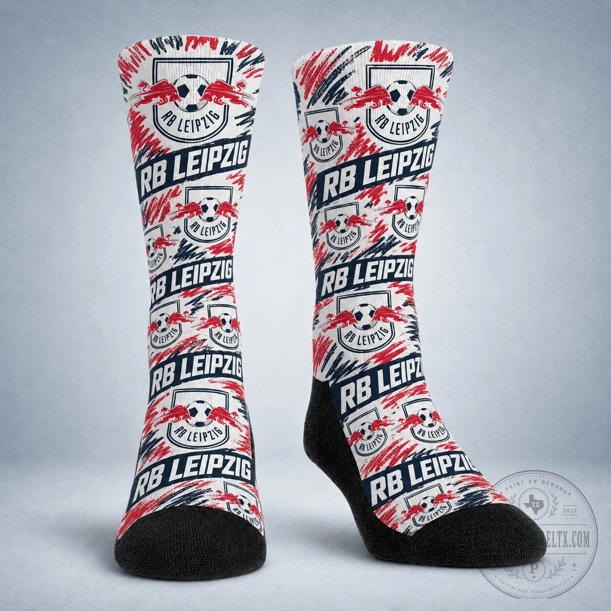 RB Leipzig Bundesliga Football Club Fan Team Logo Pattern Socks