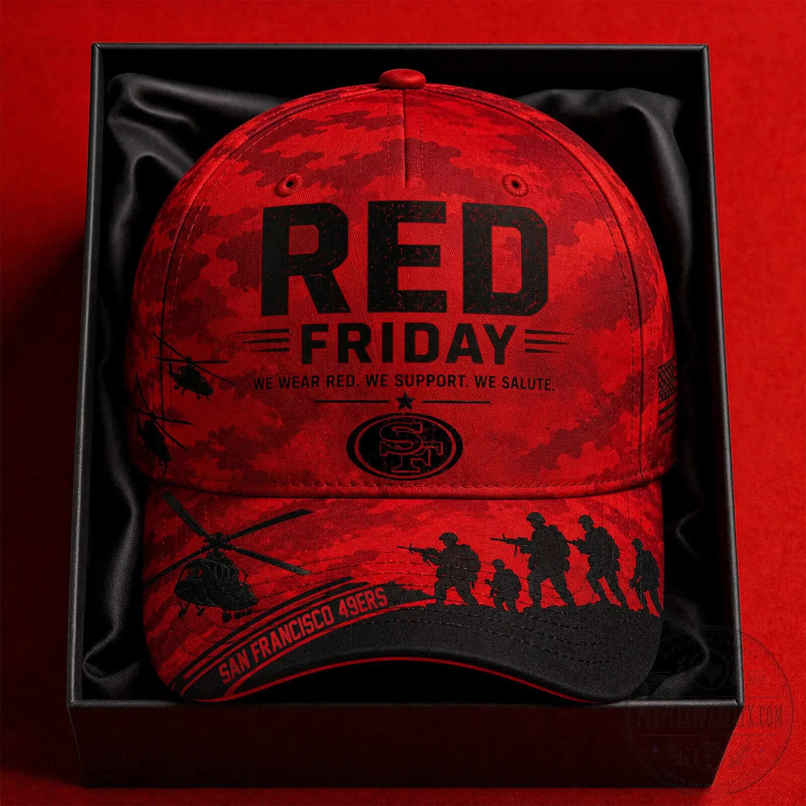 Red Friday San Francisco 49ers Military Support Camouflage Cap Hat