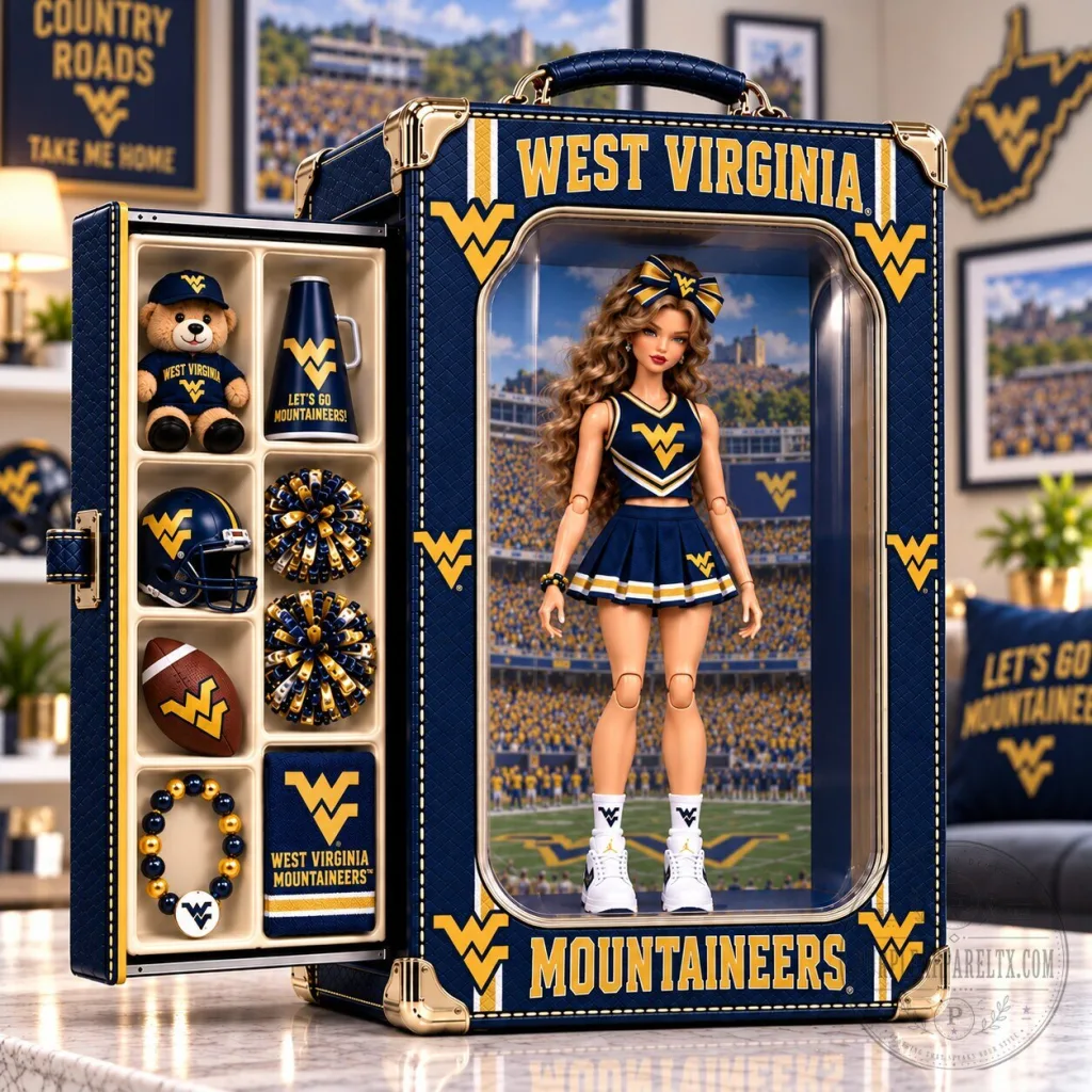 Collectible Figurine of Barbie as West Virginia Mountaineers Character Collectible Figurine of Barbie as West Virginia Mountaineers Character