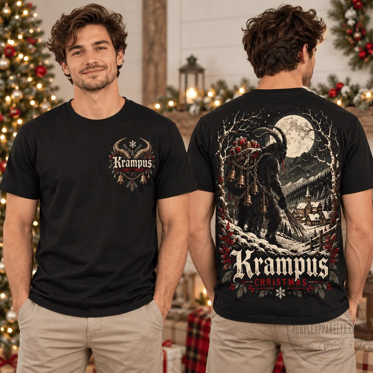 Krampus Christmas Horror Movie Demon Winter Holiday Black T-Shirt 3 Krampus Christmas Horror Movie Demon Winter Holiday Black T-Shirt
