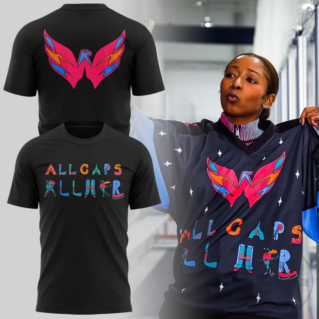 All Caps All Her Washington Capitals Black T-Shirt All Caps All Her Washington Capitals Black T-Shirt