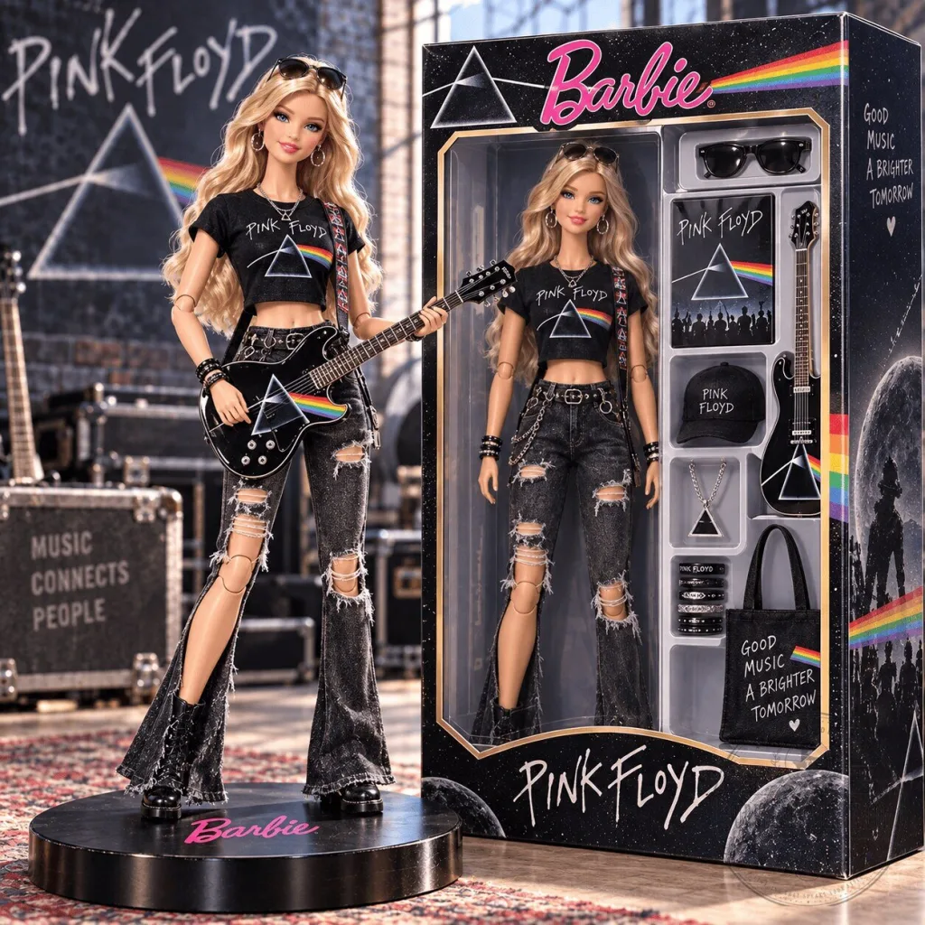 Pink Floyd Barbie Signature Music Series Doll with Dark Side of the Moon Outfit Pink Floyd Barbie Signature Music Series Doll with Dark Side of the Moon Outfit