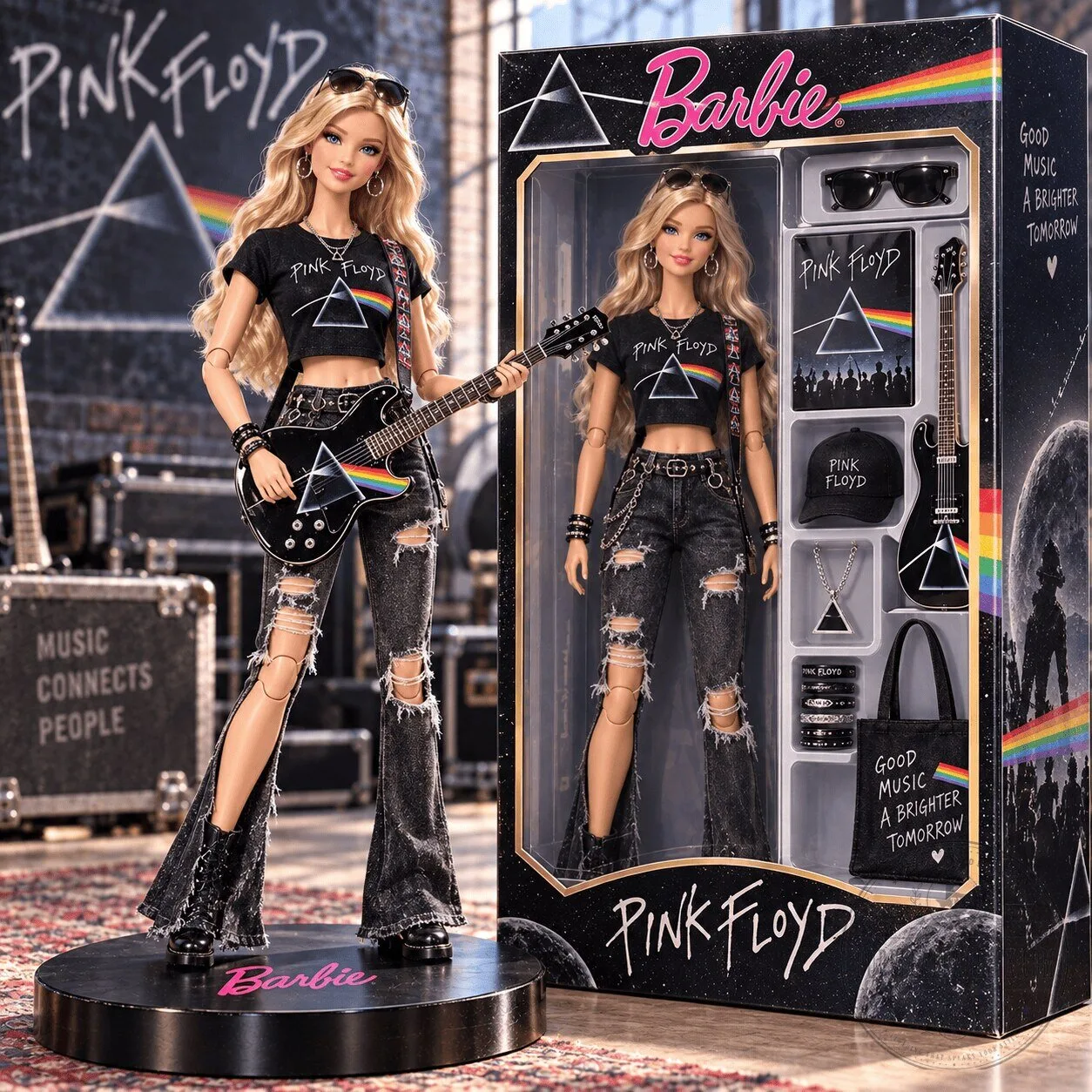 Pink Floyd Barbie Signature Music Series Doll with Dark Side of the Moon Outfit
