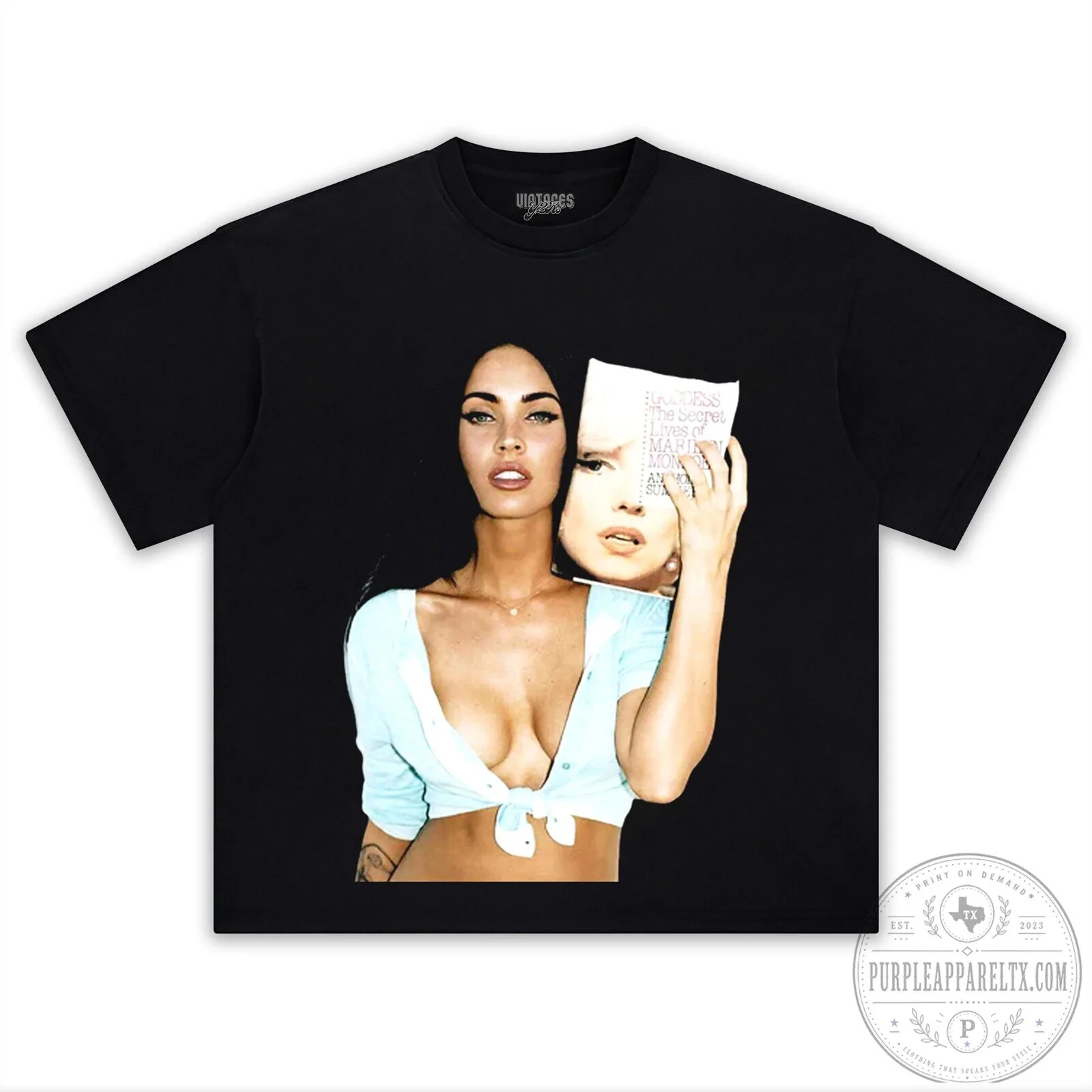 Megan Fox Y2K Aesthetic Black Graphic T-Shirt 5 Megan Fox Y2K Aesthetic Black Graphic T-Shirt