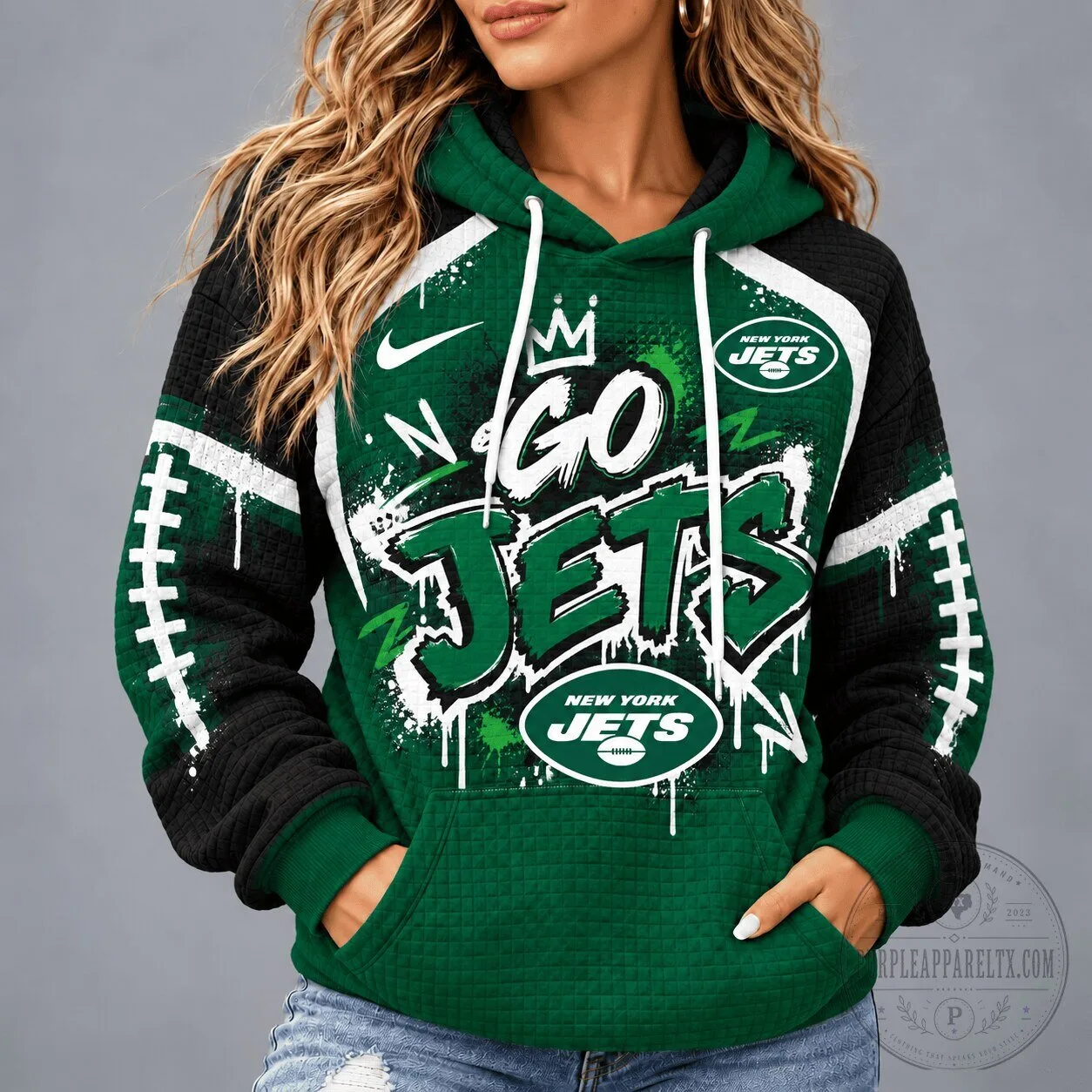 New York Jets Go Jets Graffiti Style Football Fan Hoodie