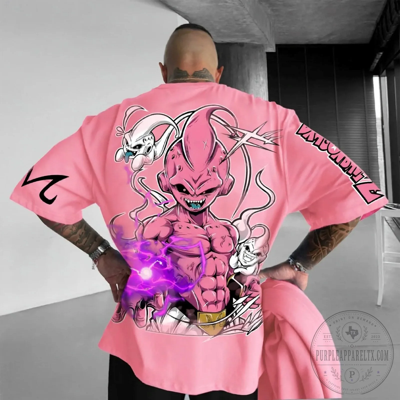 Majin Buu Dragon Ball Z Anime Character Graphic Print Pink T-Shirt