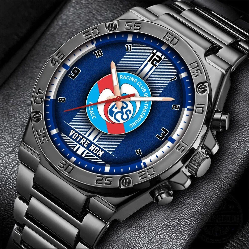 Racing Club de Strasbourg Alsace Football Team Stainless Steel Watch 1 Racing Club de Strasbourg Alsace Football Team Stainless Steel Watch