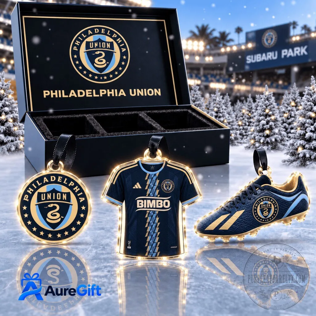 Philadelphia Union Soccer Christmas Tree Ornaments Set Philadelphia Union Soccer Christmas Tree Ornaments Set