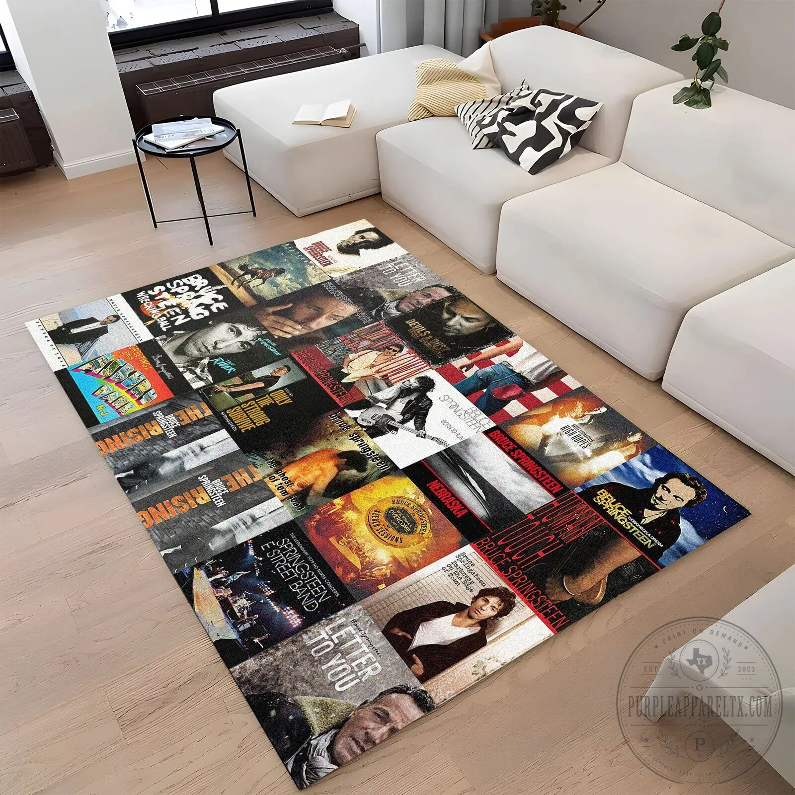 Bruce Springsteen Album Covers Collage Floor Rug