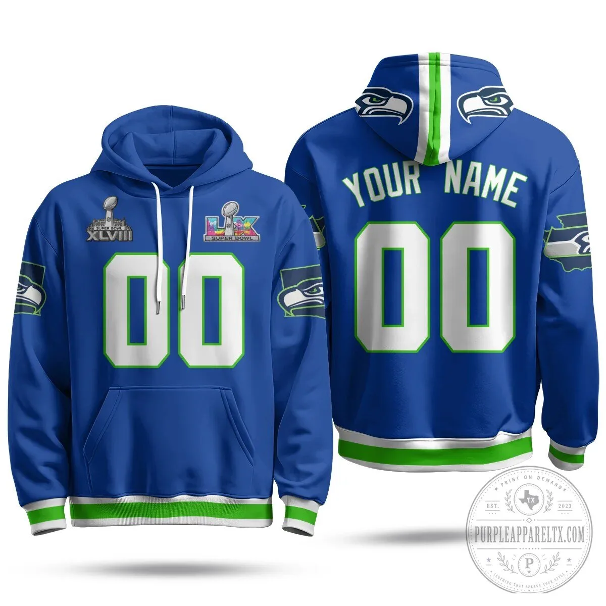 Custom Name and Number Hoodie for Seattle Seahawks Super Bowl XLVIII Champions 11 Custom Name and Number Hoodie for Seattle Seahawks Super Bowl XLVIII Champions