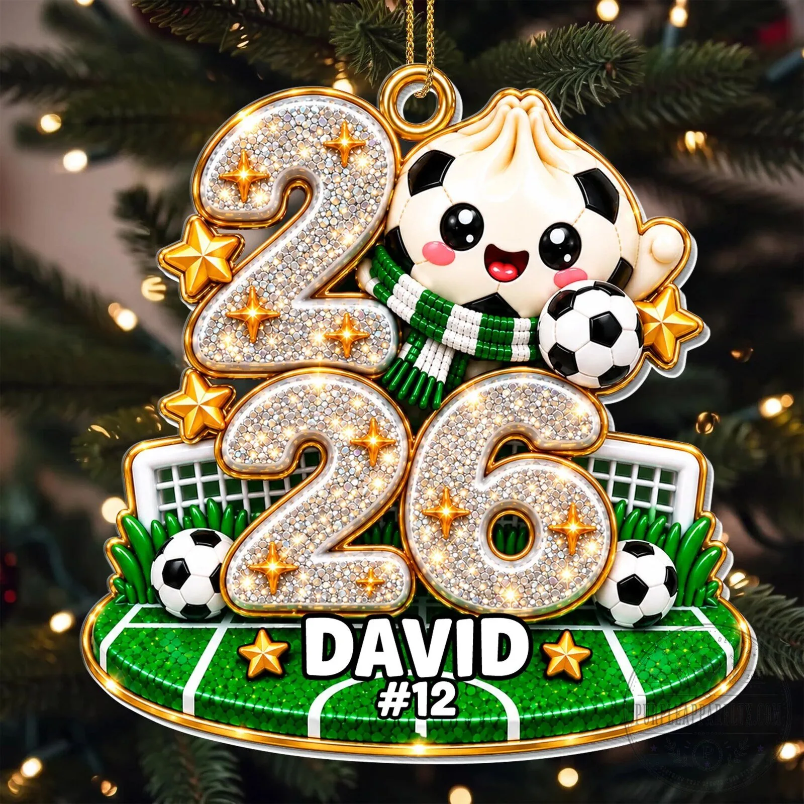 Personalized Soccer Player Dumpling Christmas Tree Ornament 7 Personalized Soccer Player Dumpling Christmas Tree Ornament