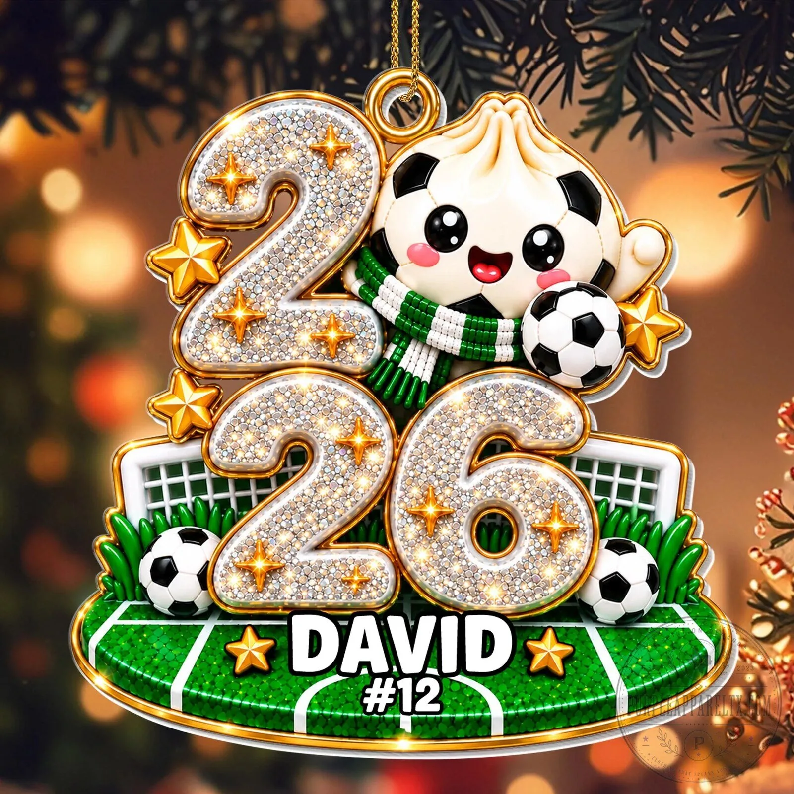 Personalized Soccer Player Dumpling Christmas Tree Ornament 14 Personalized Soccer Player Dumpling Christmas Tree Ornament