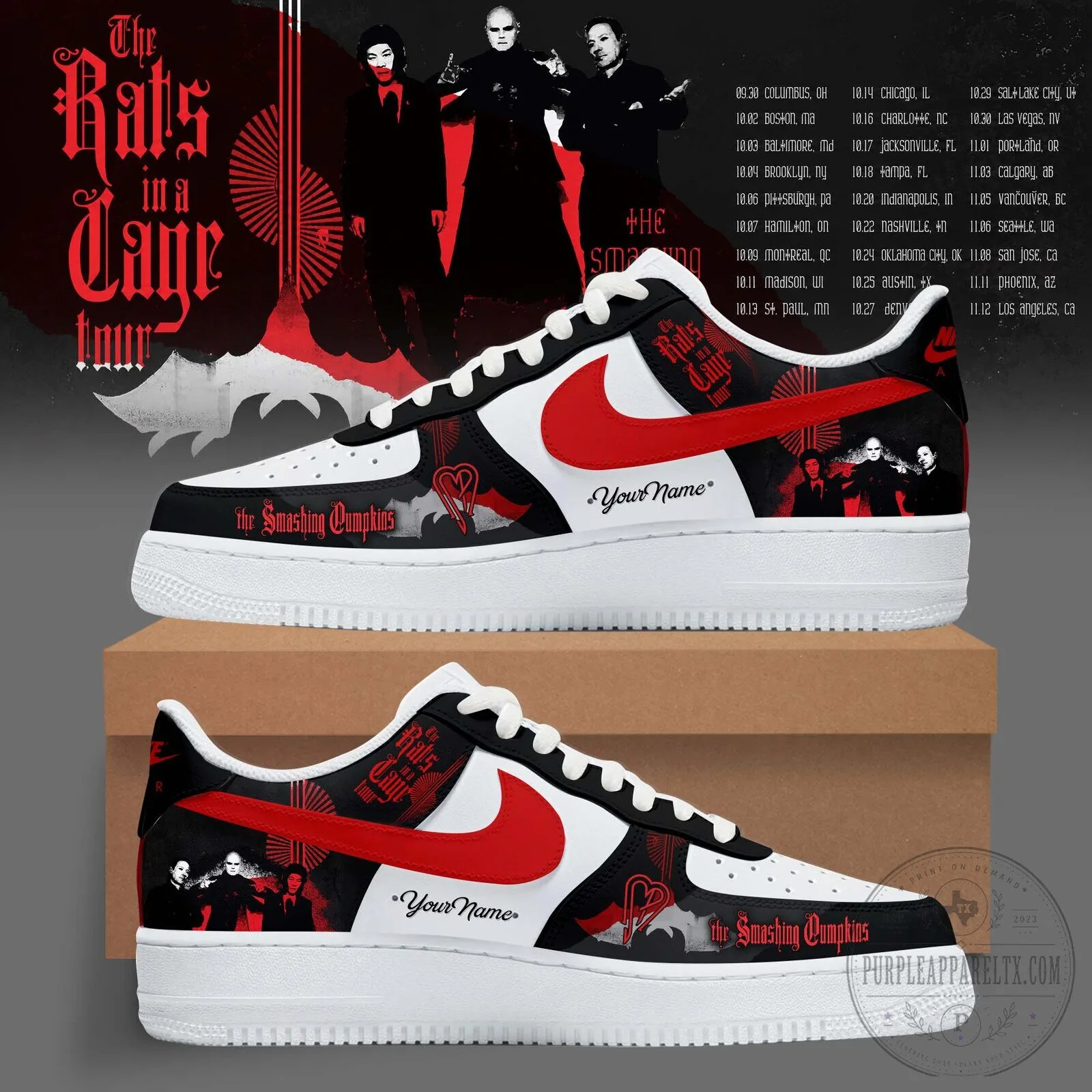 The Smashing Pumpkins The Rats In A Cage Tour Custom Sneakers