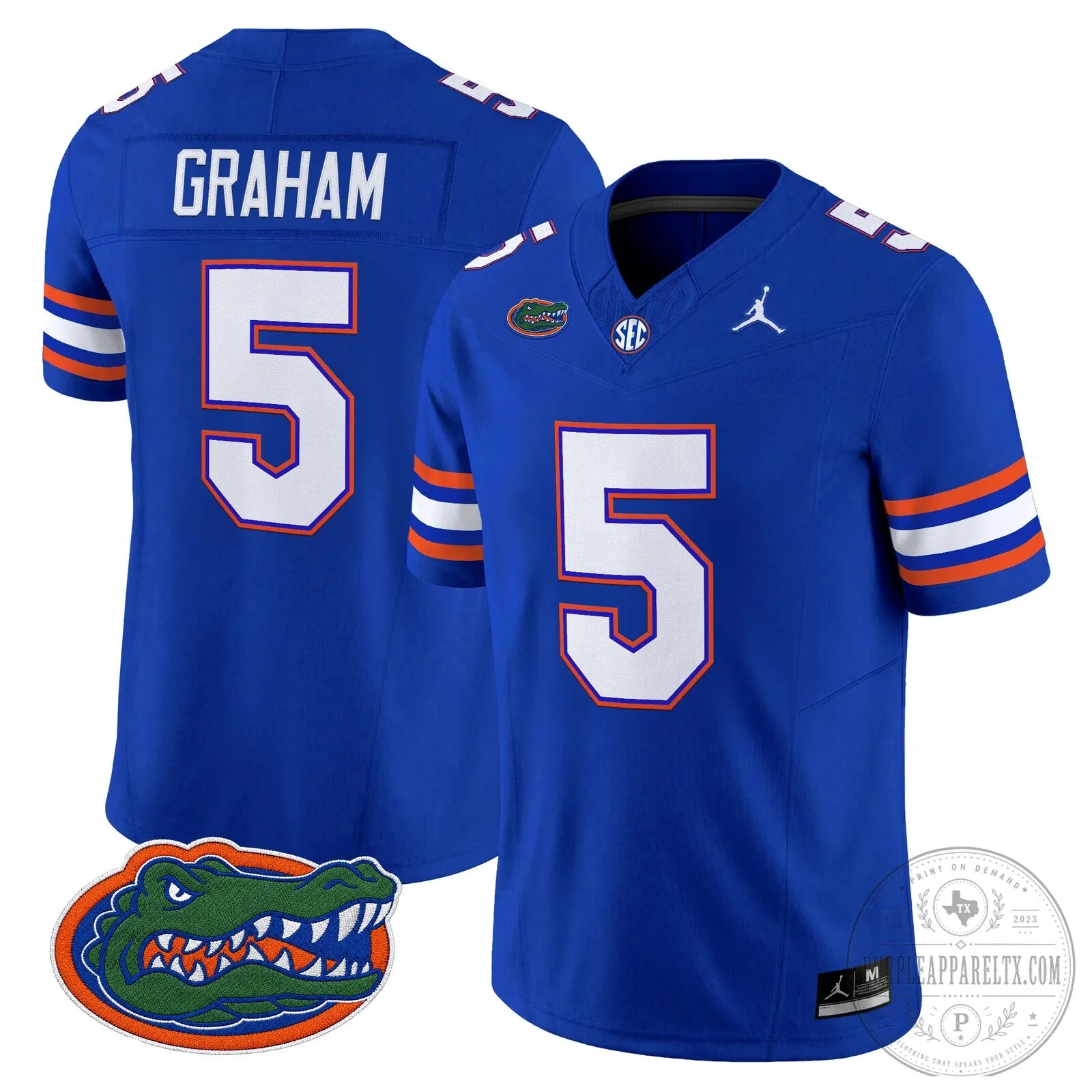 Graham Number 5 Royal Blue Jersey for Florida Gators Football