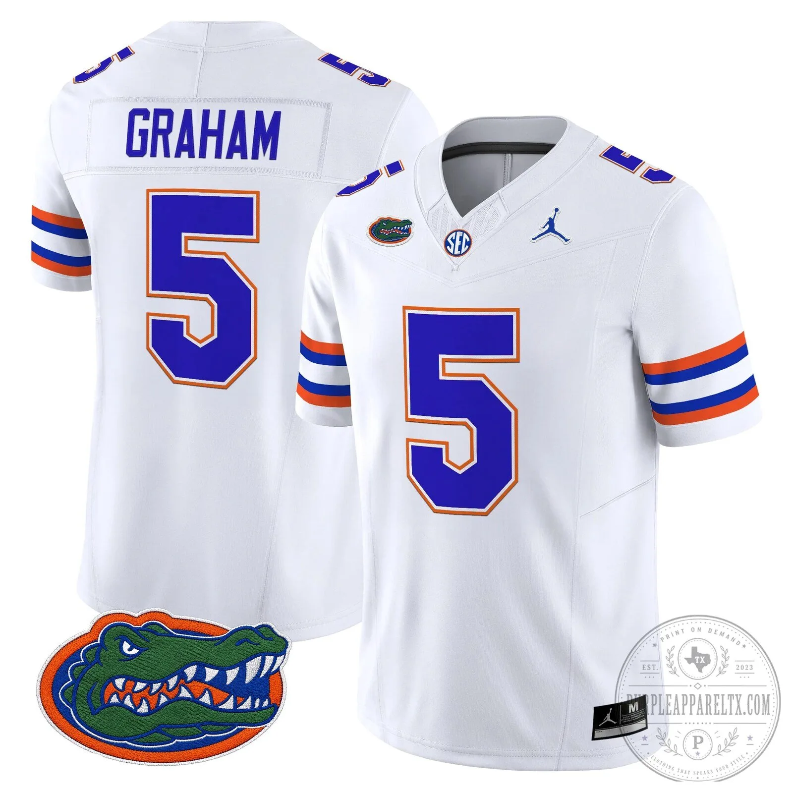 Graham Number 5 Royal Blue Jersey for Florida Gators Football 74 Graham Number 5 Royal Blue Jersey for Florida Gators Football