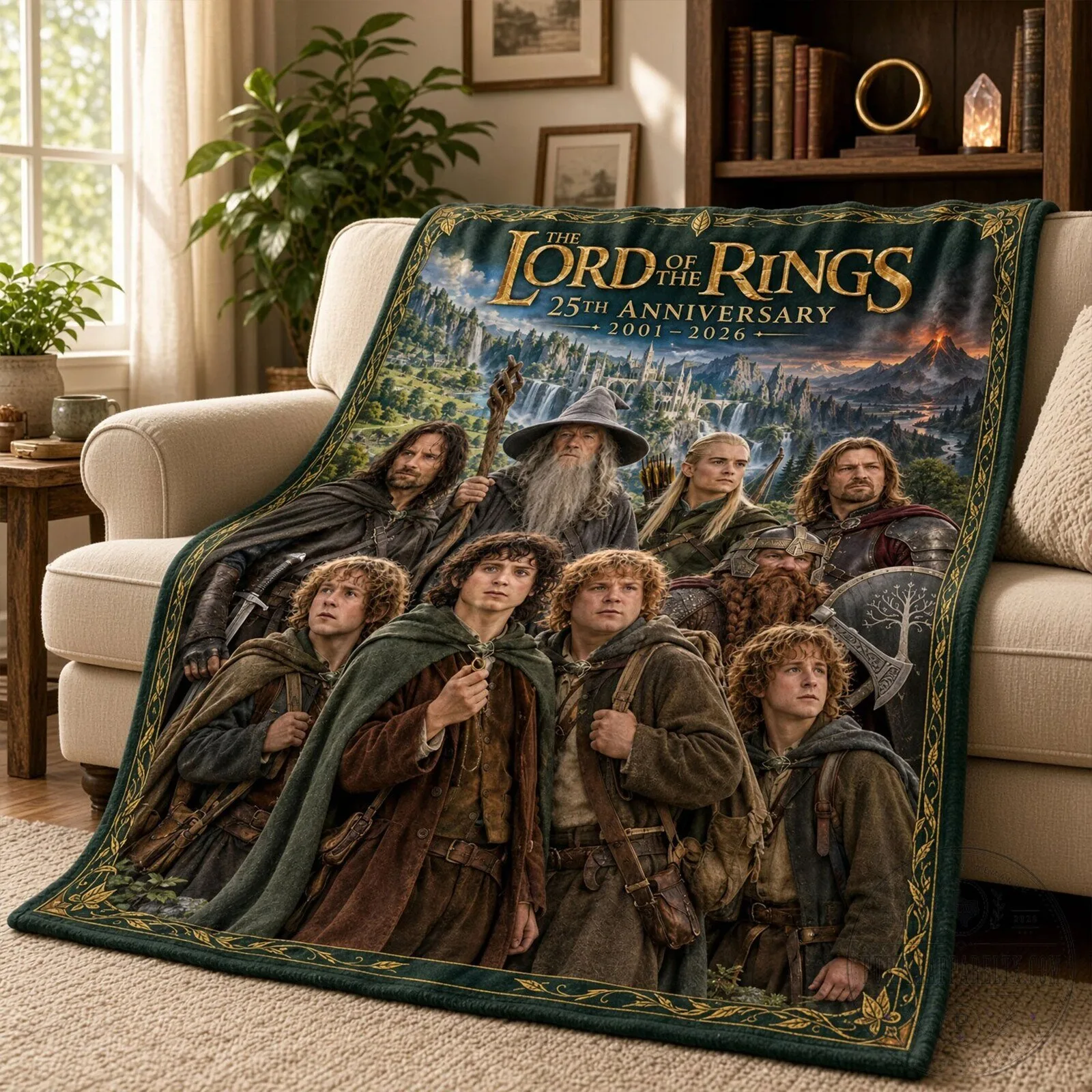 Lord of the Rings 25th Anniversary Epic Fantasy Movie Fleece Blanket
