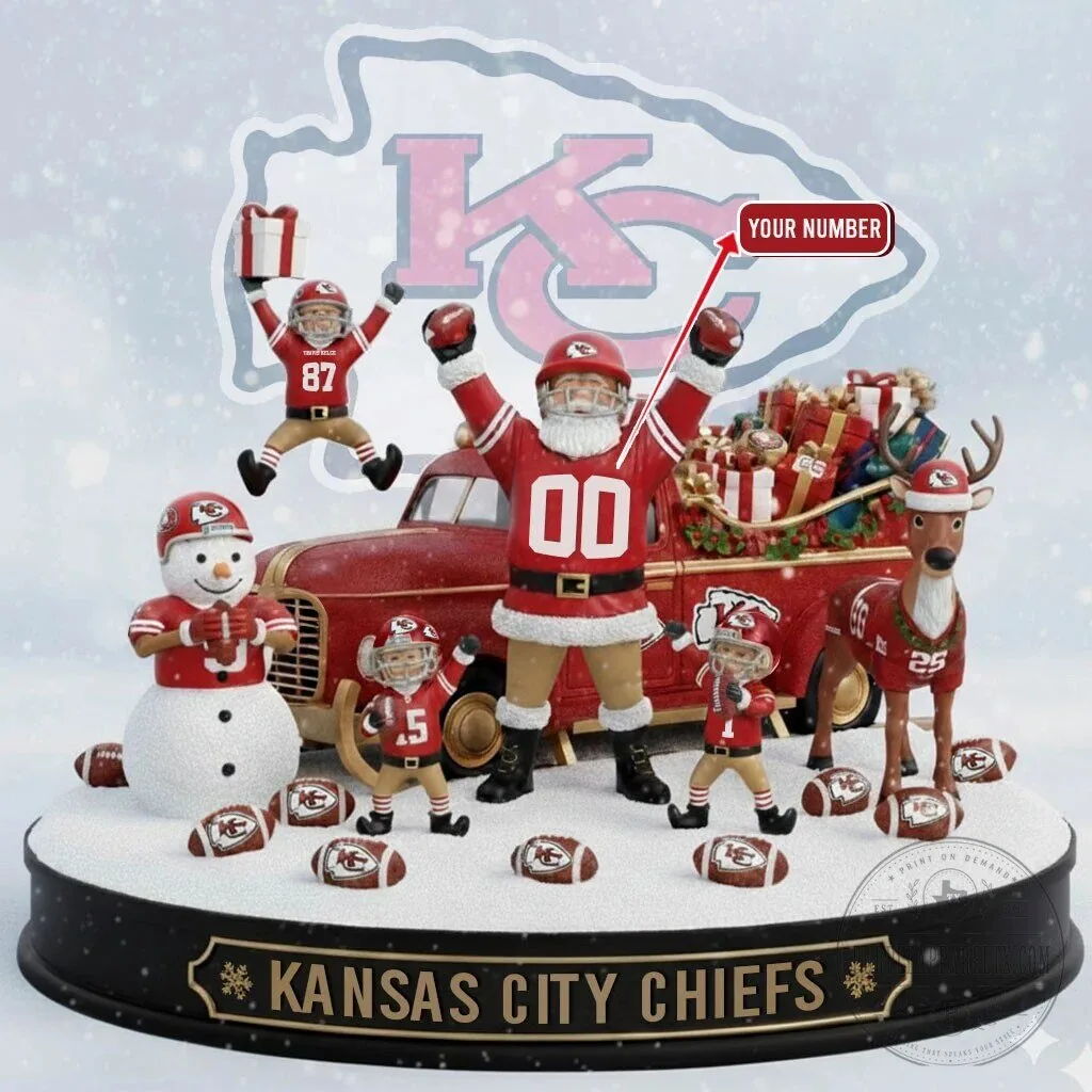 Kansas City Chiefs Christmas Santa Snowman Reindeer Holiday Acrylic Plaque