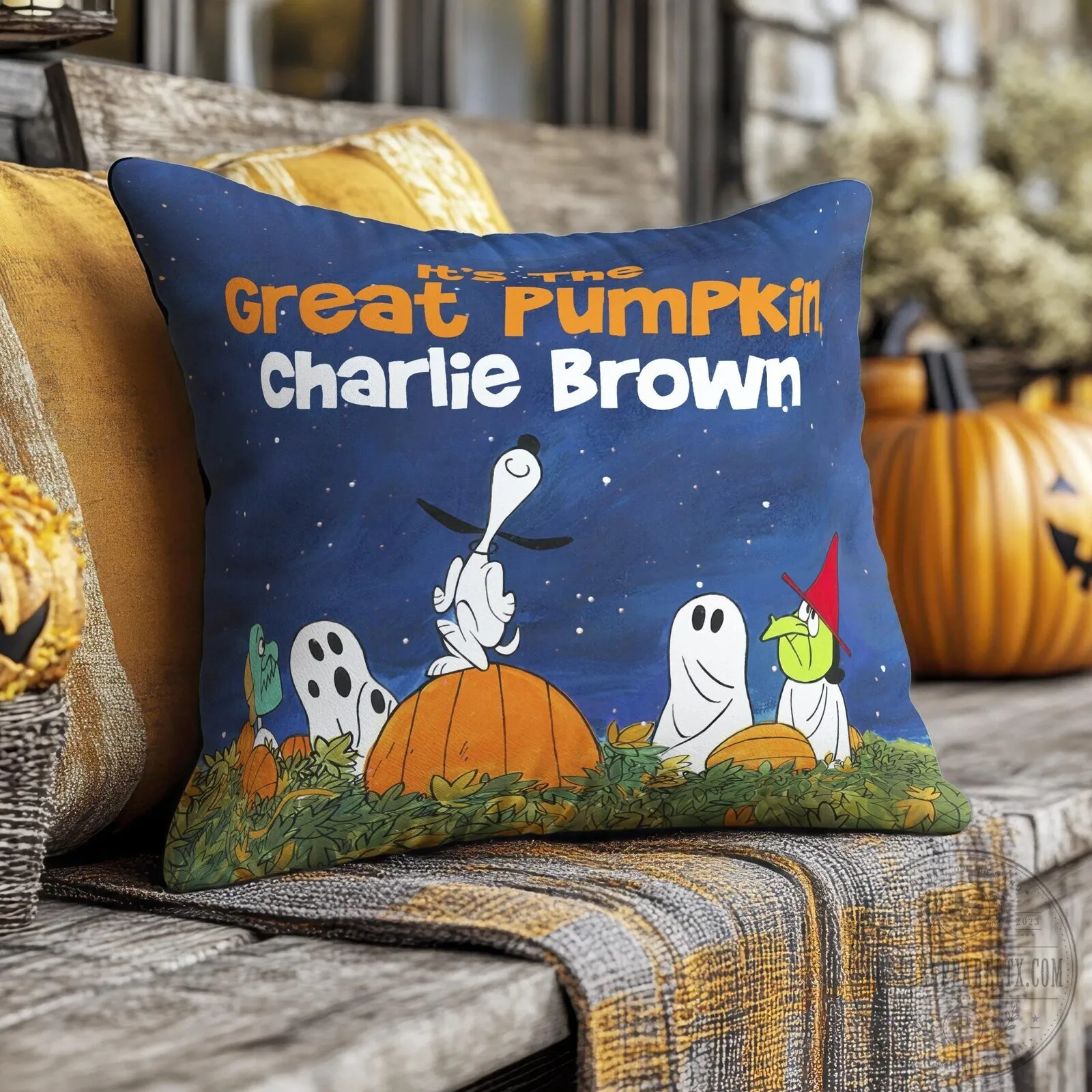 Charlie Brown Halloween Throw Pillow – It's The Great Pumpkin Design
