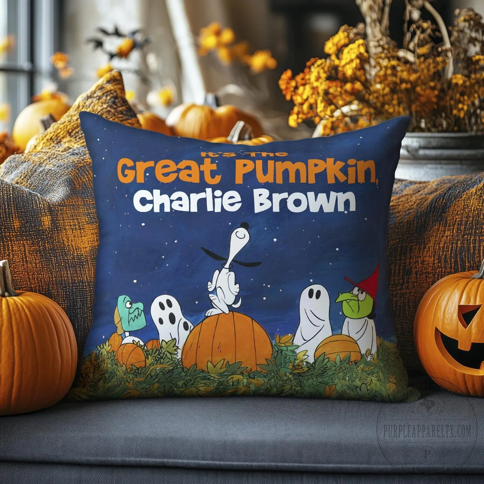 Charlie Brown Halloween Throw Pillow – It's The Great Pumpkin Design 9 Charlie Brown Halloween Throw Pillow – It