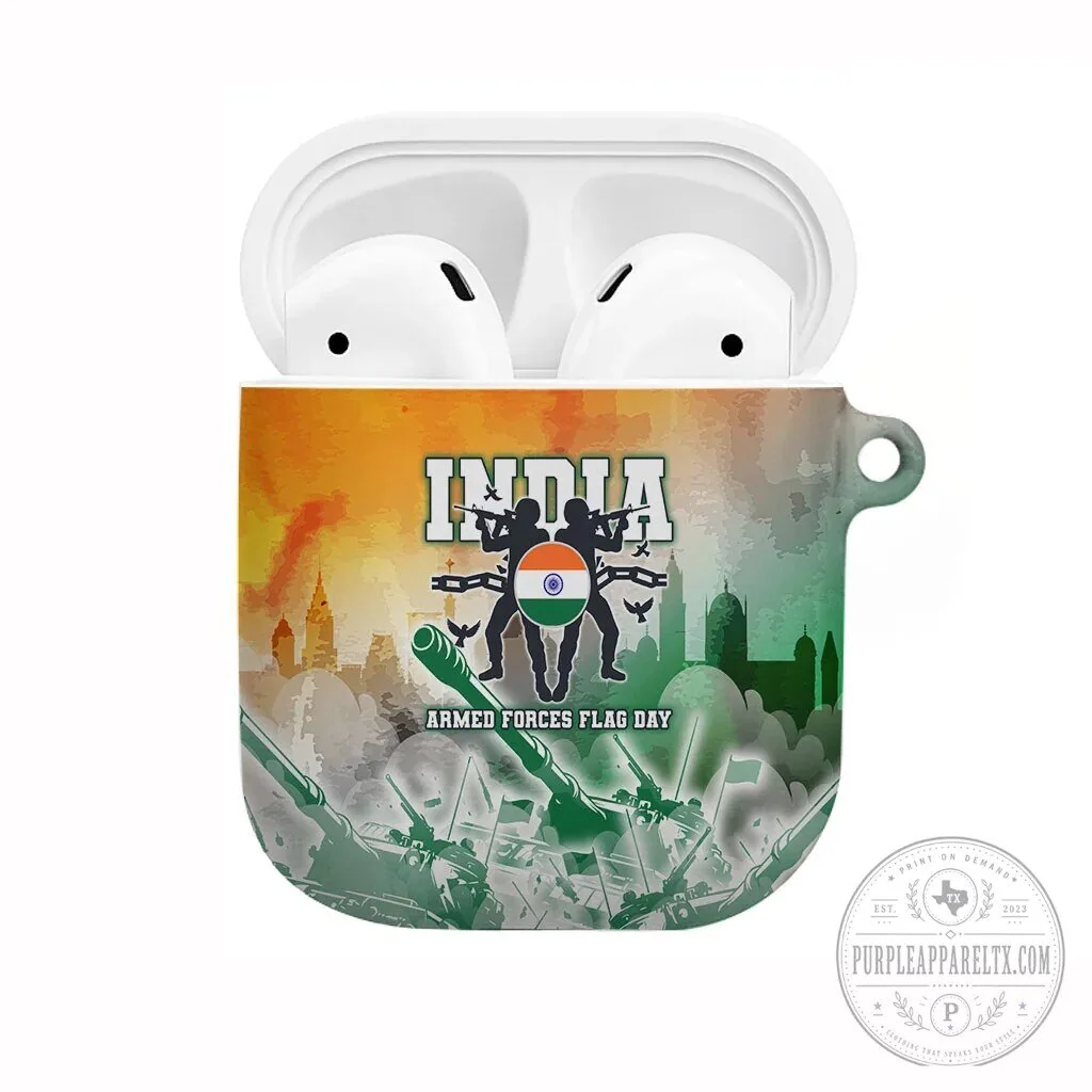India Armed Forces Flag Day Military Indian Flag Silhouette AirPods Case Cover 6 India Armed Forces Flag Day Military Indian Flag Silhouette AirPods Case Cover