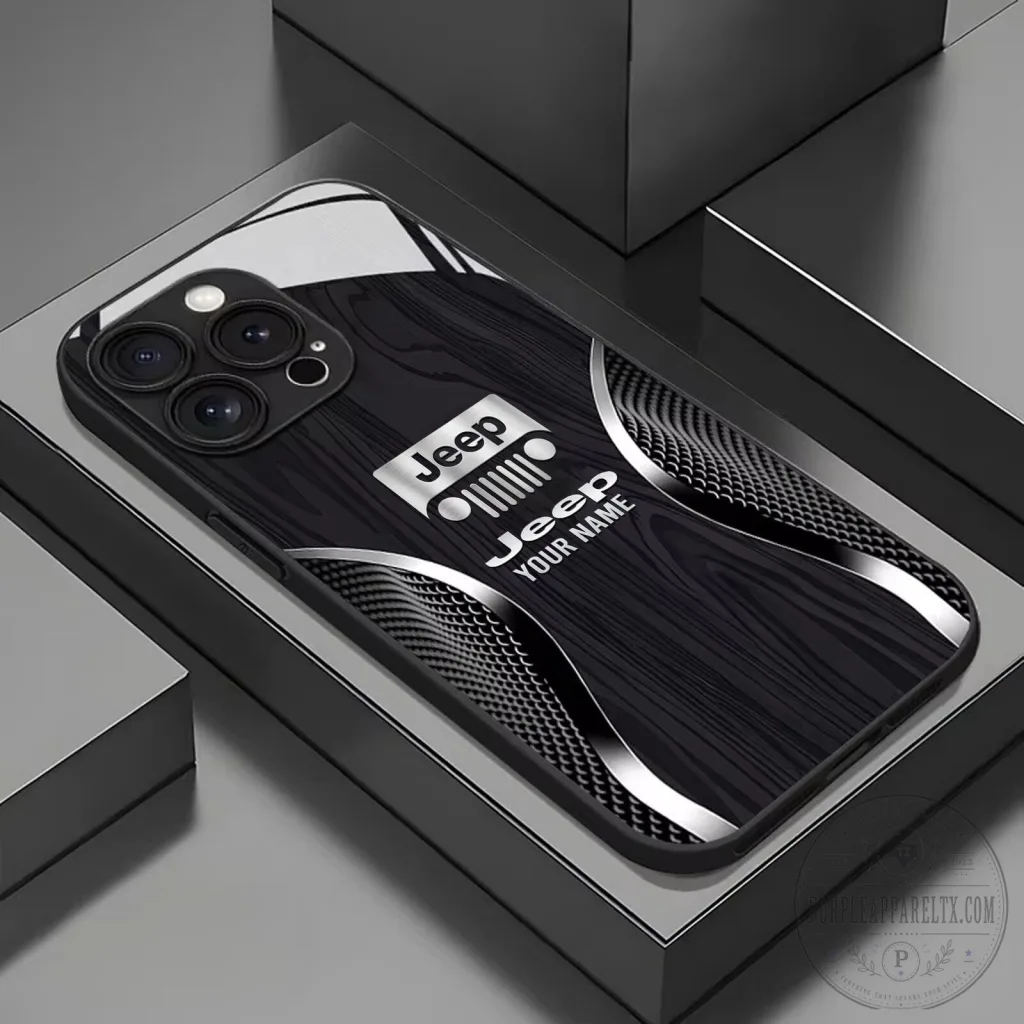 Jeep Custom Name Black Wood Grain Design Phone Case for All Phone Models Jeep Custom Name Black Wood Grain Design Phone Case for All Phone Models