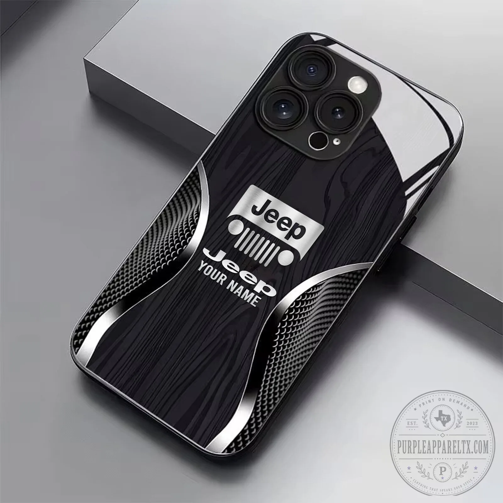 Jeep Custom Name Black Wood Grain Design Phone Case for All Phone Models 9 Jeep Custom Name Black Wood Grain Design Phone Case for All Phone Models
